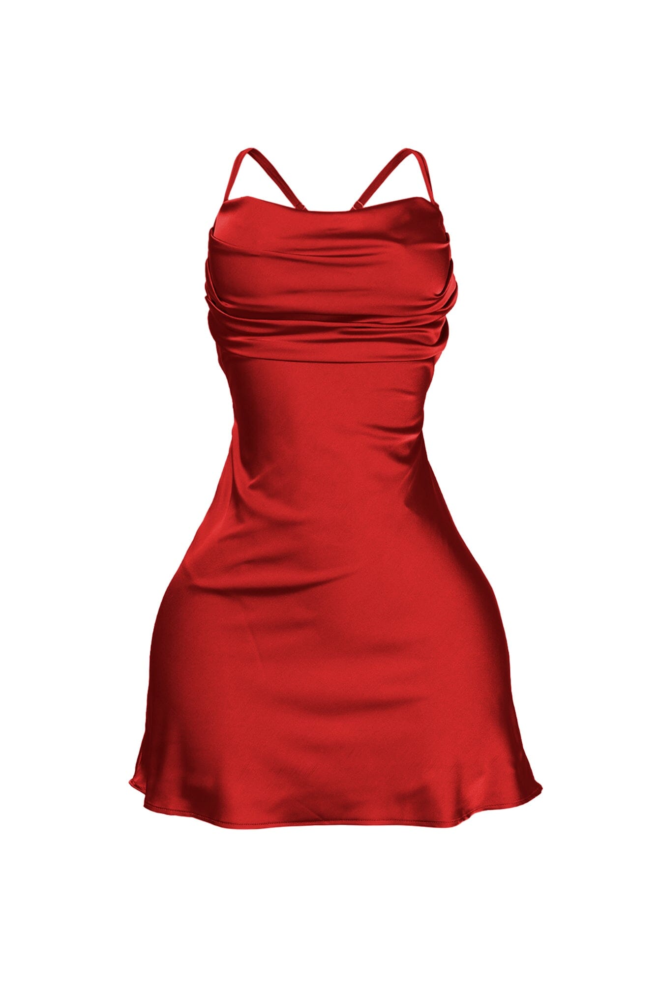 Miranda Satin Cowl Neck Mini Dress