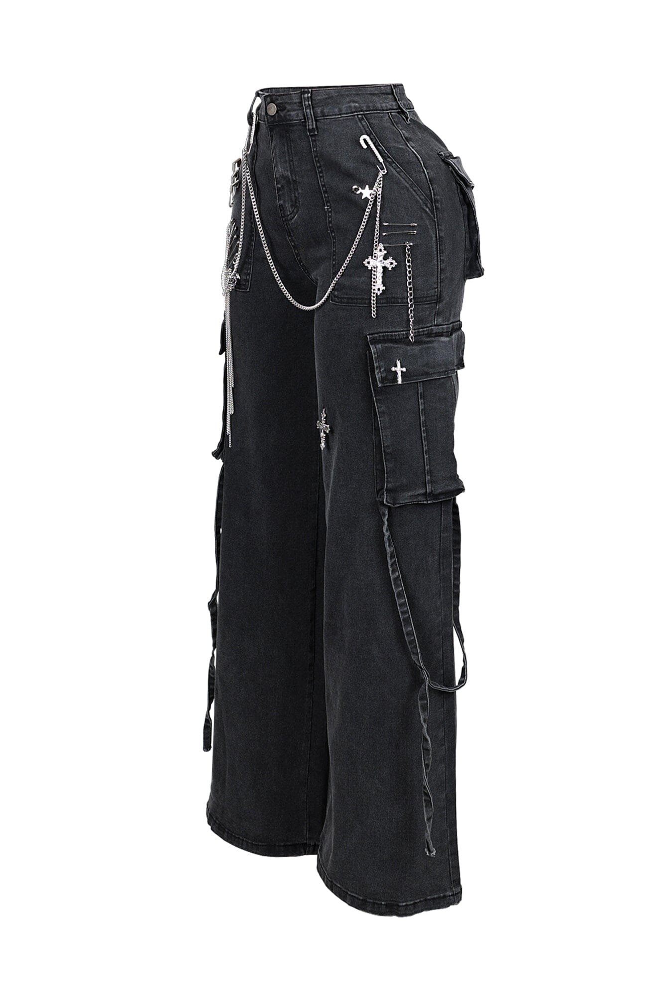 Kylan Metal Trim Baggy Jeans