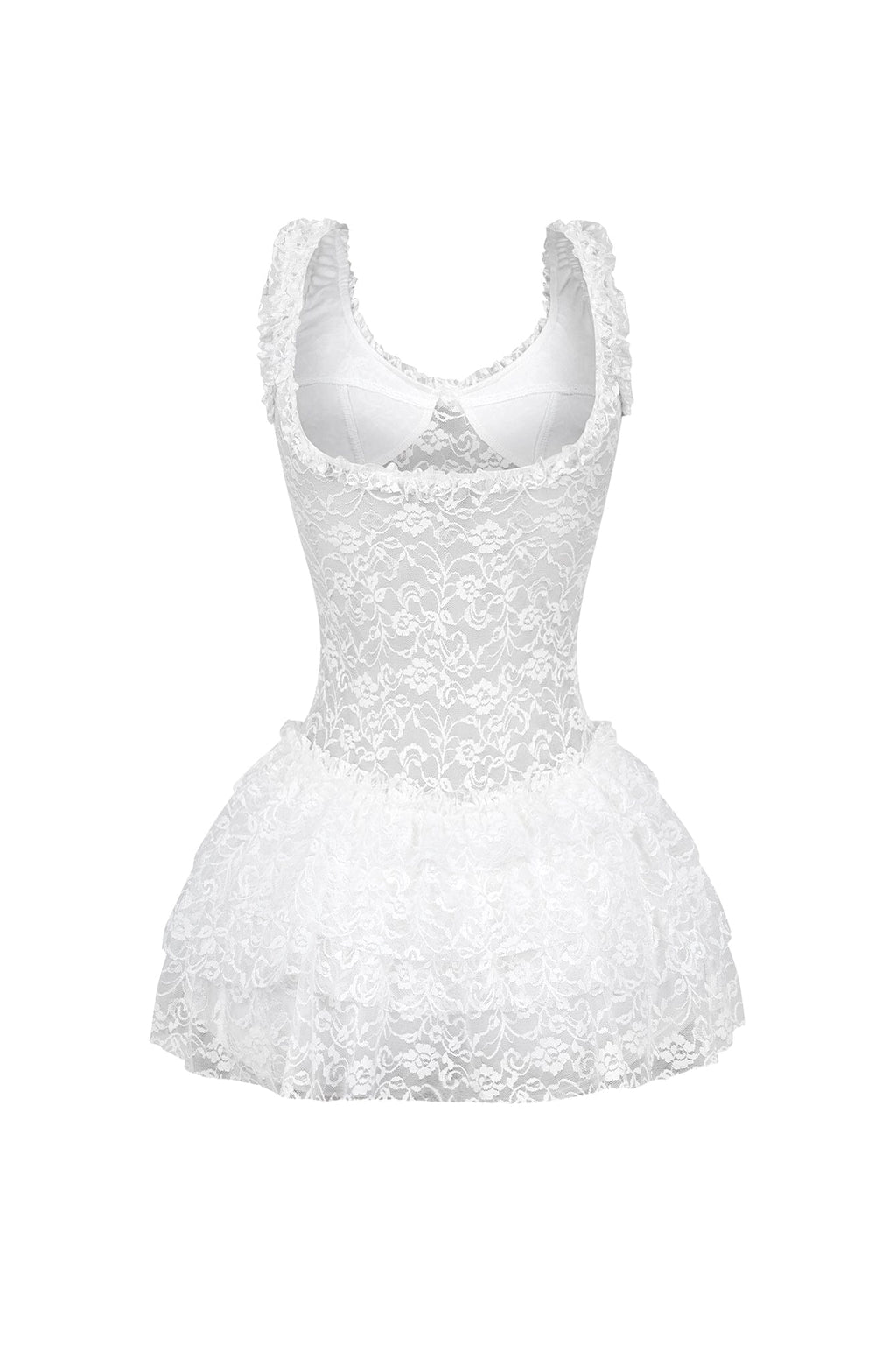 Myrah Lace Ruffle Mini Dress