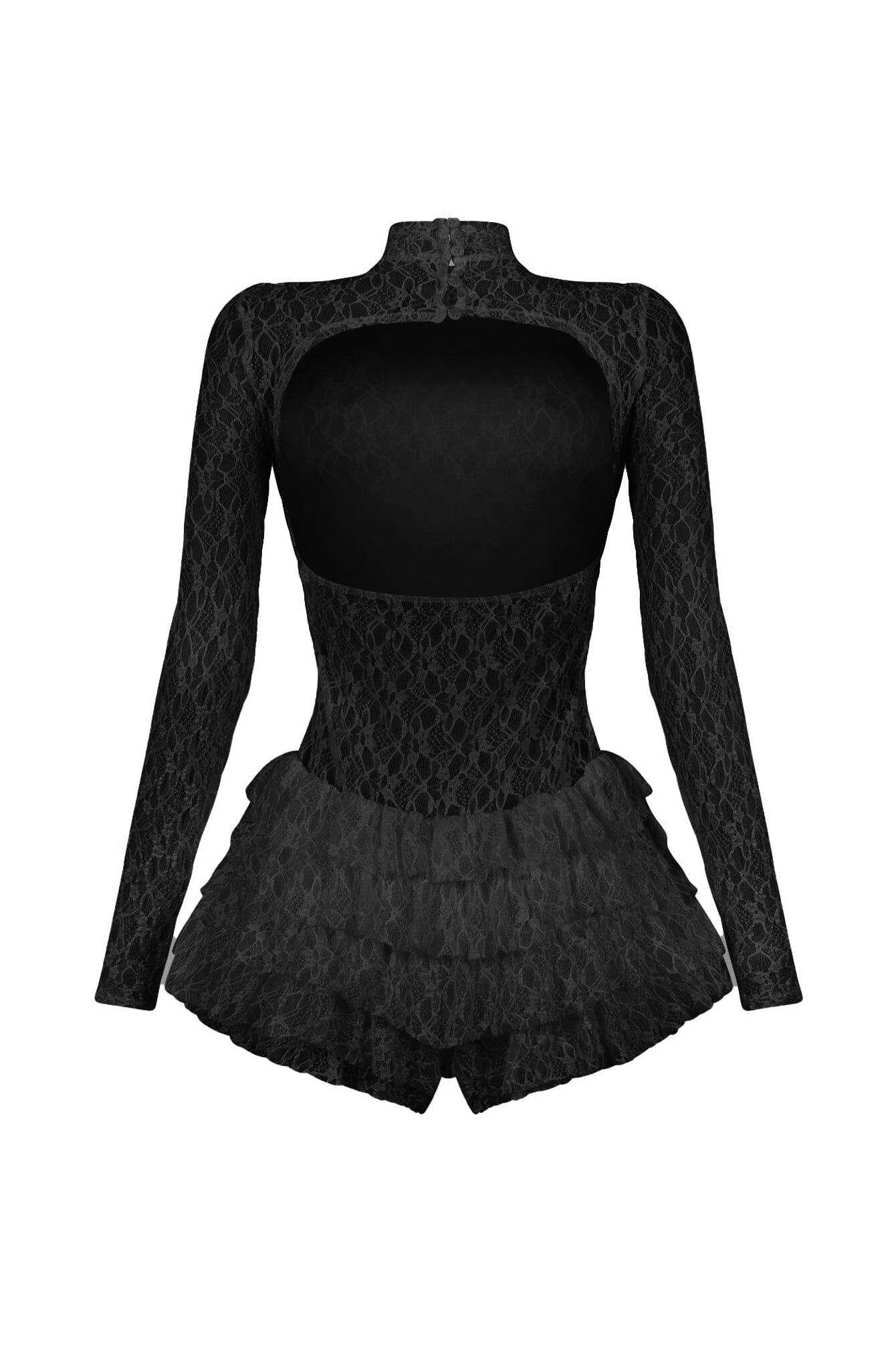 Linda Lace Long Sleeve Ruffle Romper