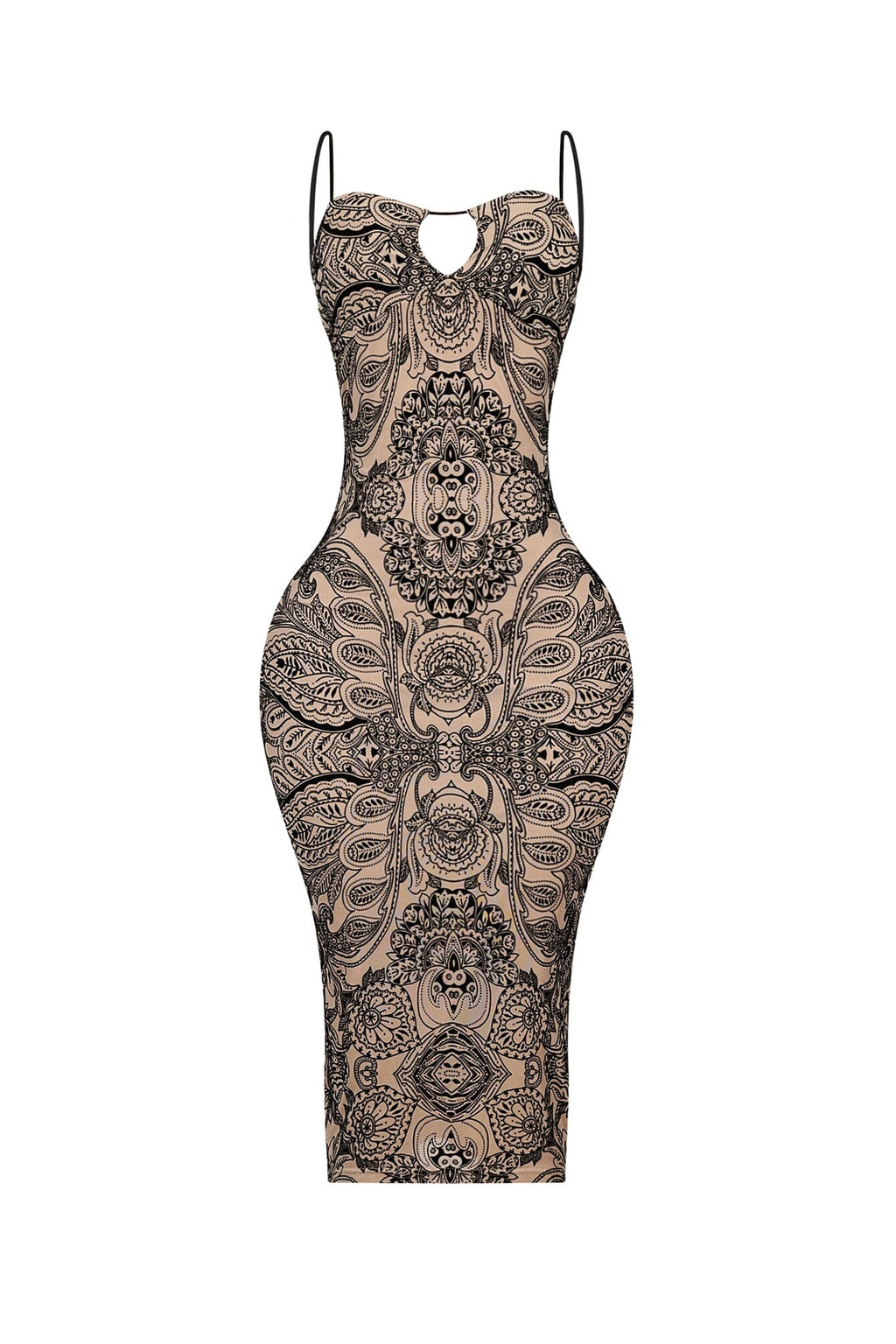 Erika Print Tank Keyhole Midi Dress