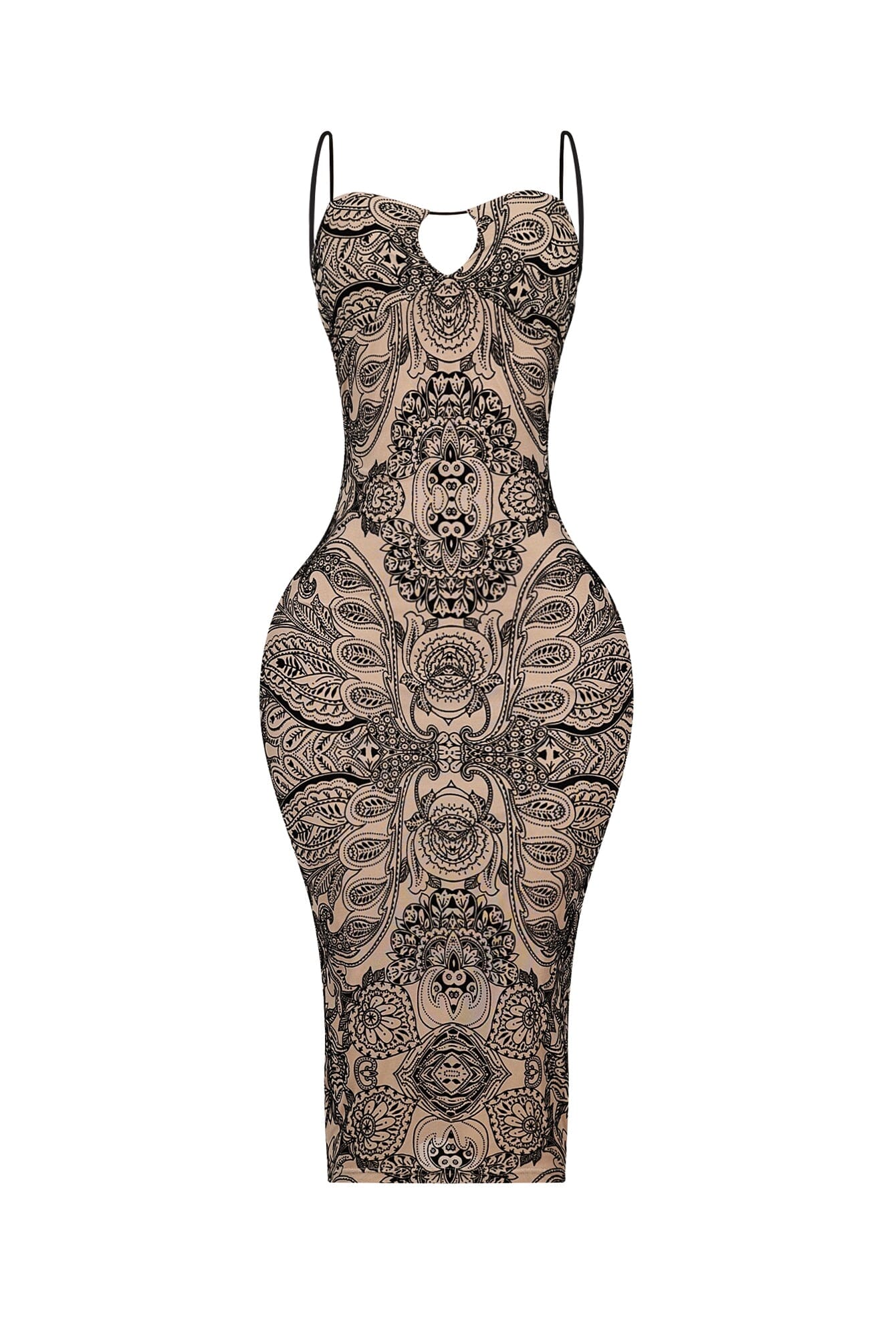 Erika Print Tank Keyhole Midi Dress