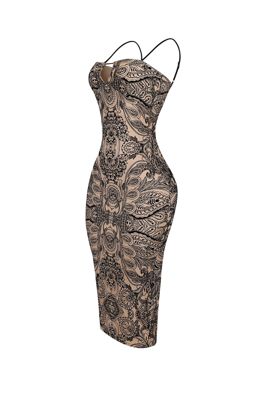 Erika Print Tank Keyhole Midi Dress