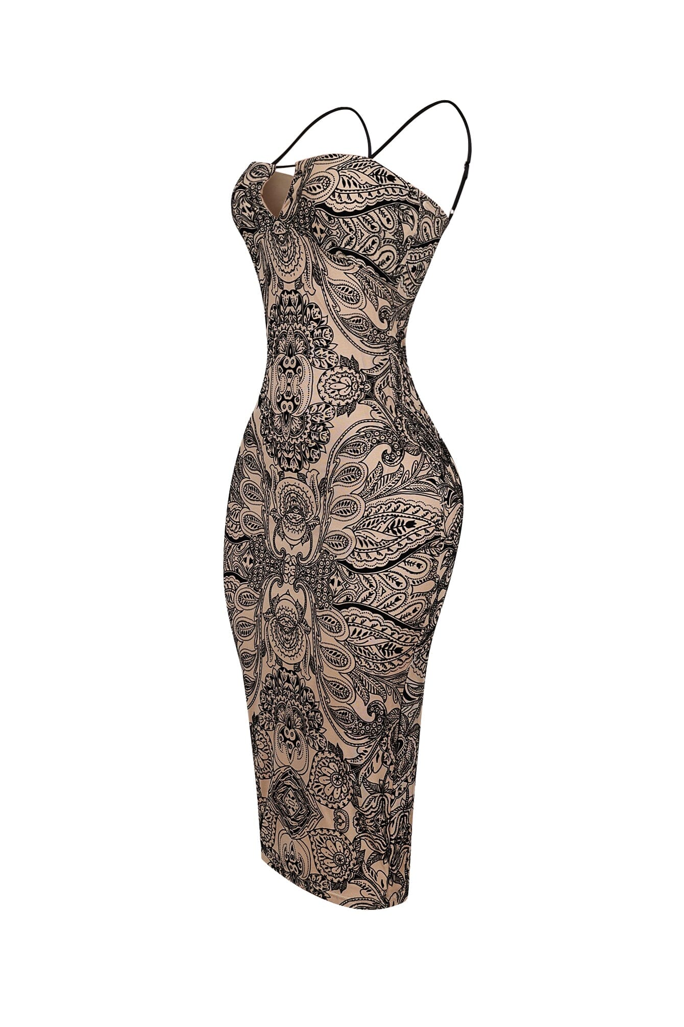 Erika Print Tank Keyhole Midi Dress