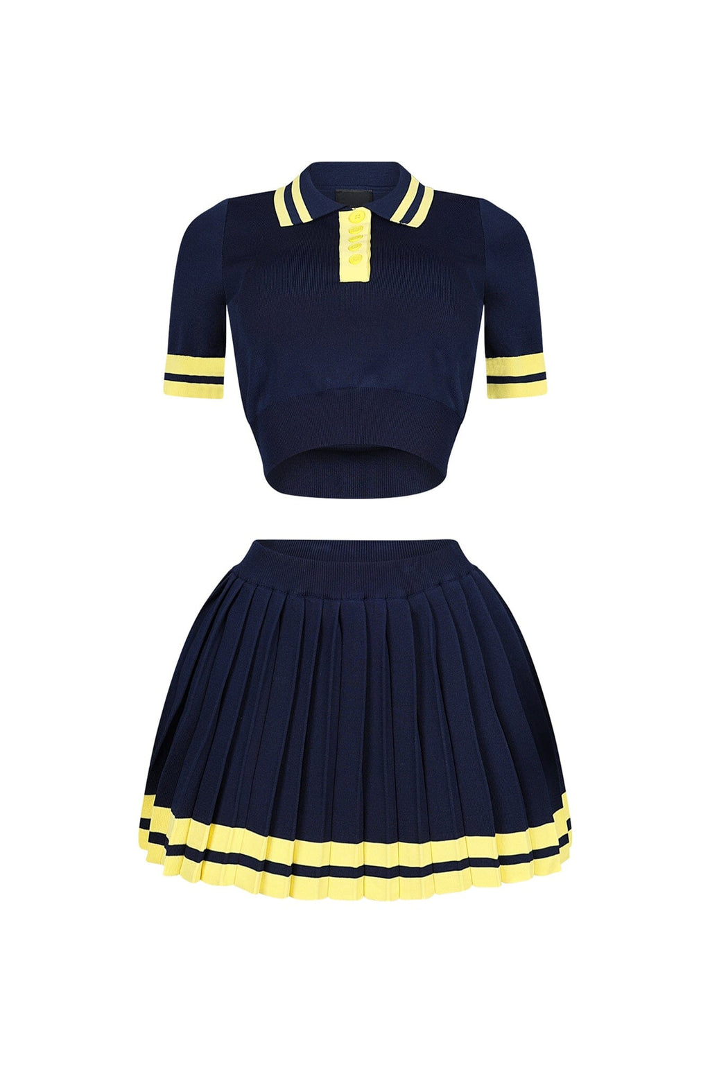 Martina Tennis Collared Knit Top & Skirt SET