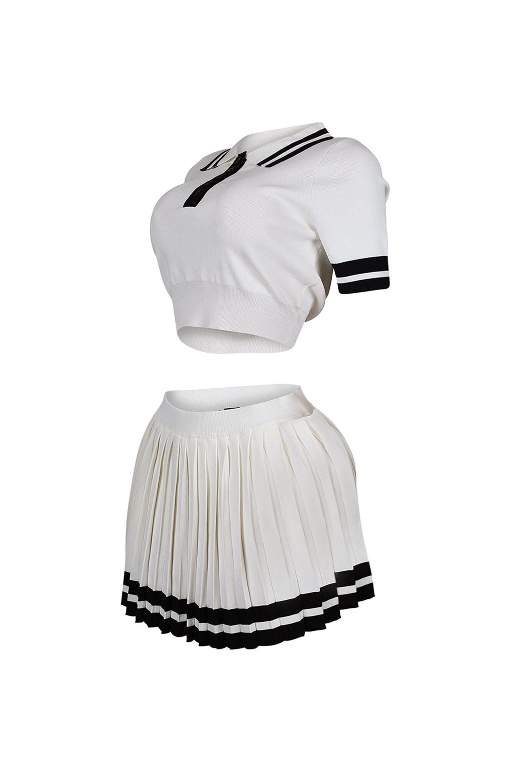 Martina Tennis Collared Knit Top & Skirt SET