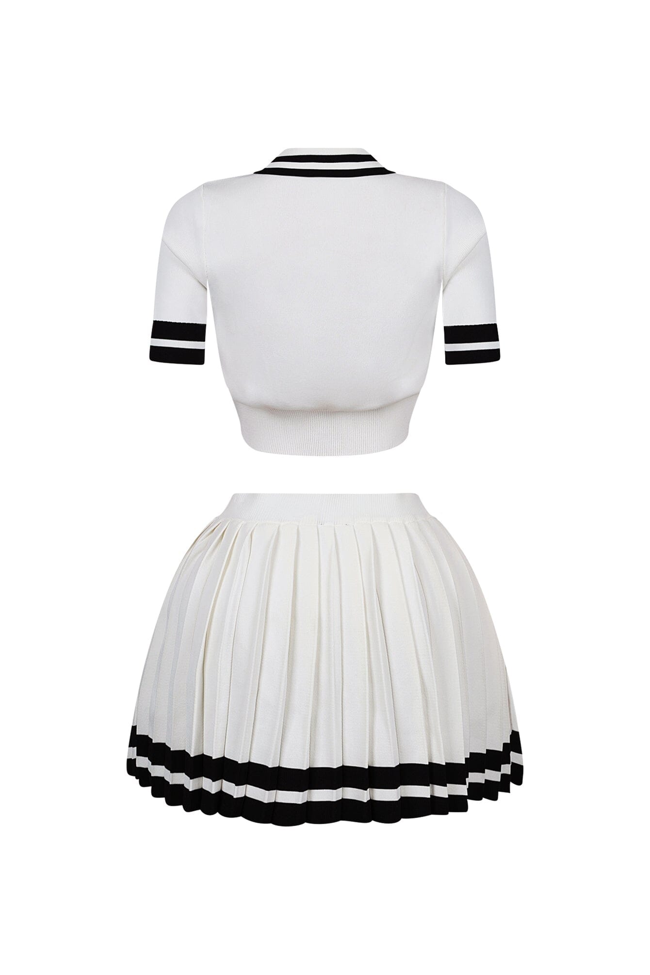 Martina Tennis Collared Knit Top & Skirt SET