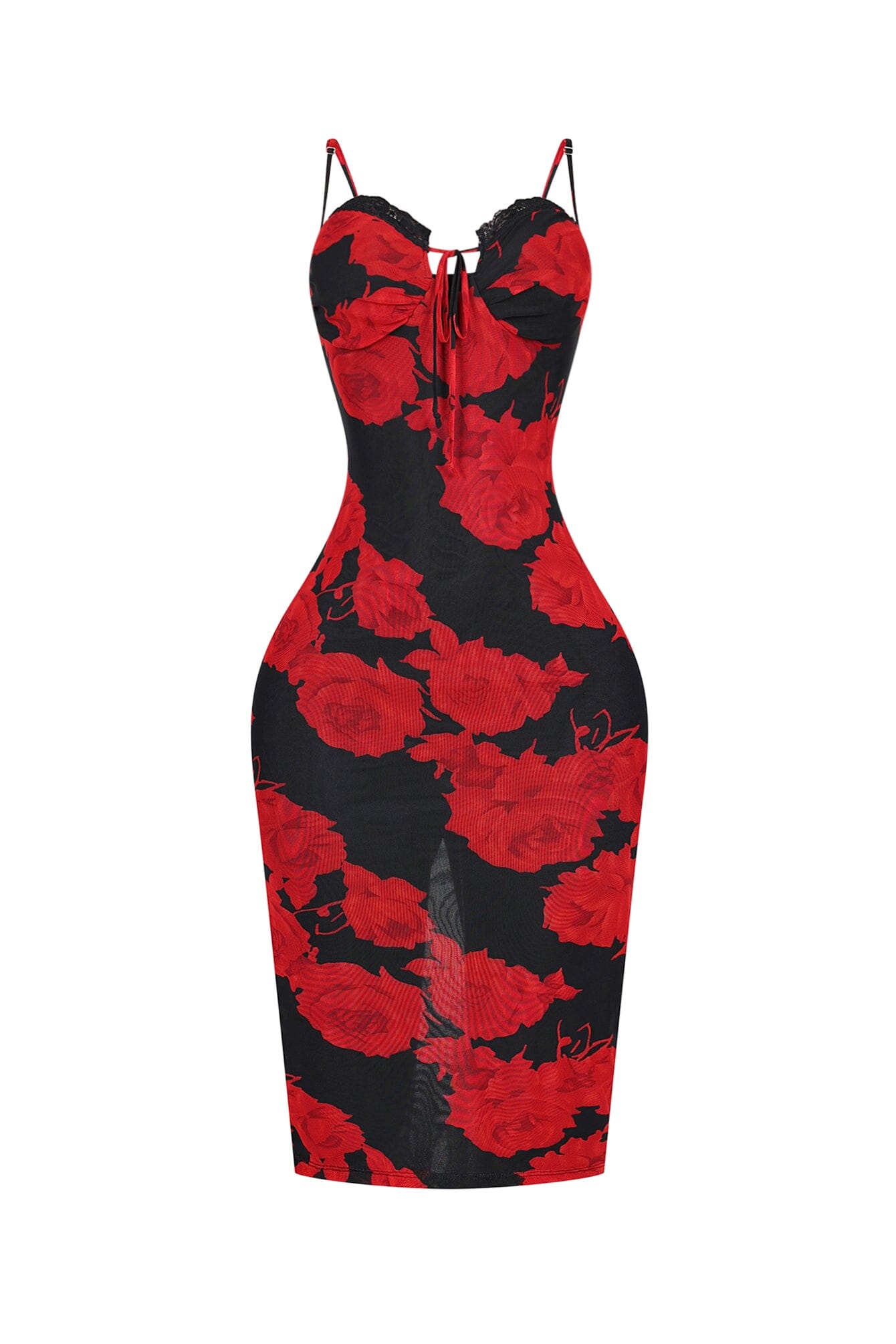 Florencia Floral Lace Bustier Midi Dress