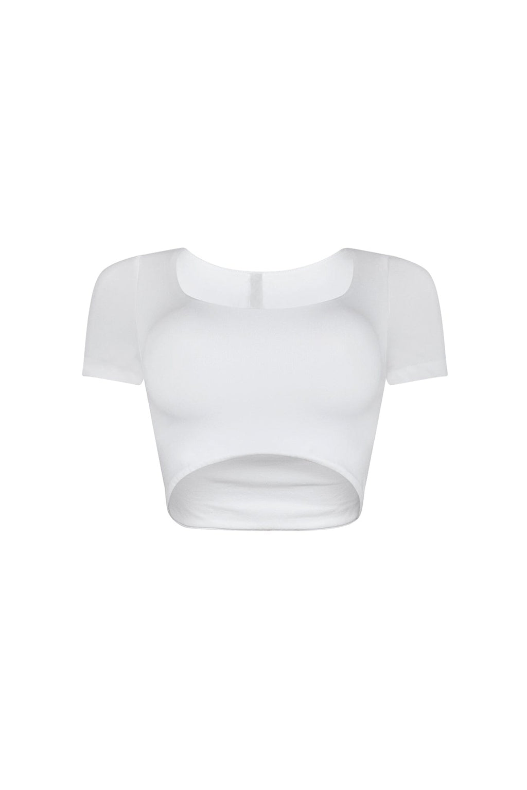 Amina Short Sleeve Double Layered Crop Top