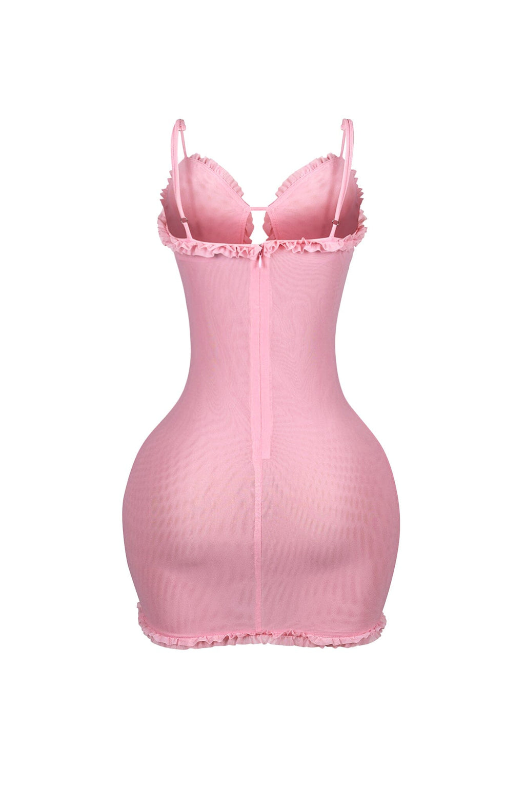 Elizabeth Mesh Tank Cutout Ruffle Mini Dress