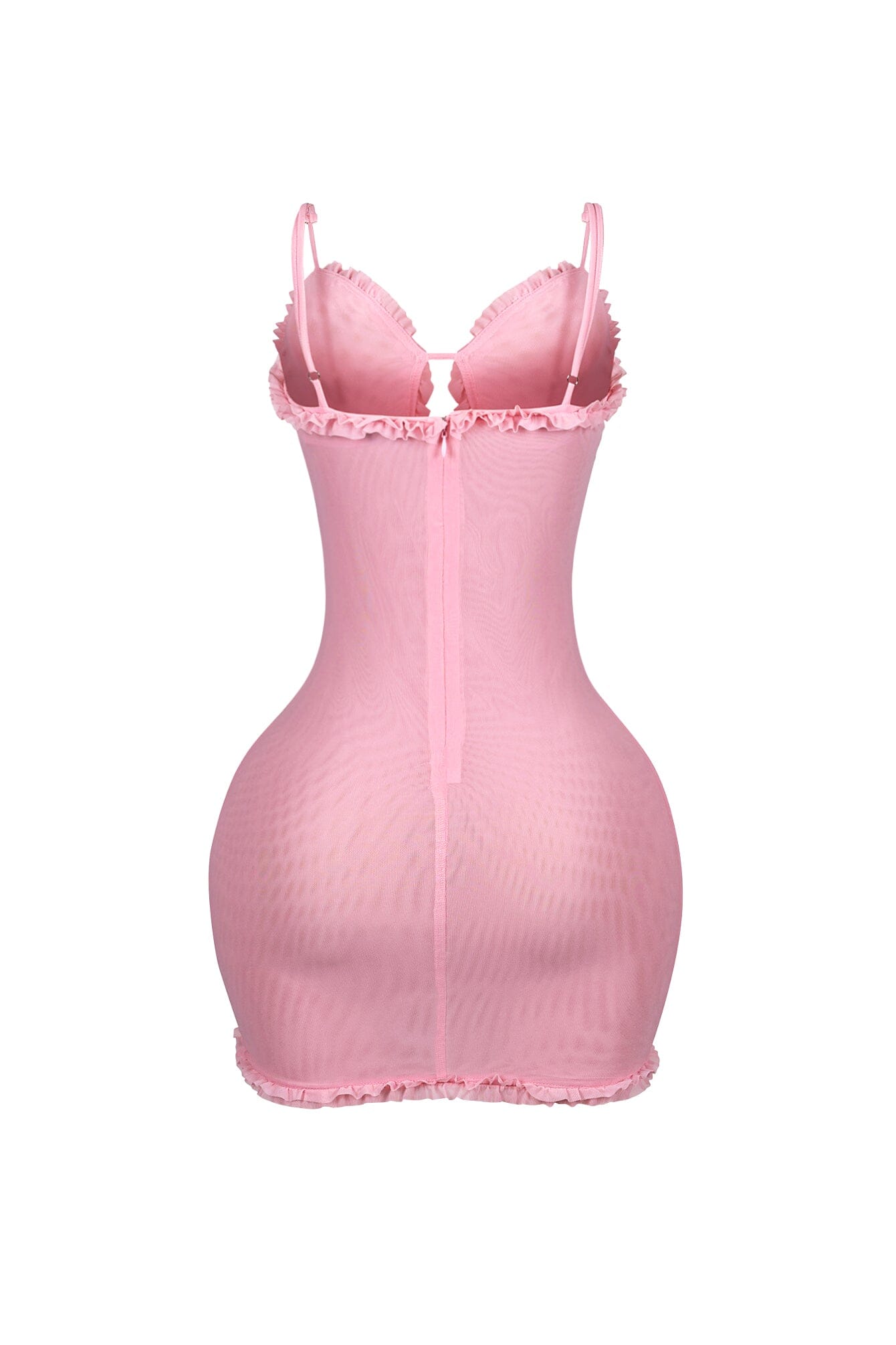 Elizabeth Mesh Tank Cutout Ruffle Mini Dress