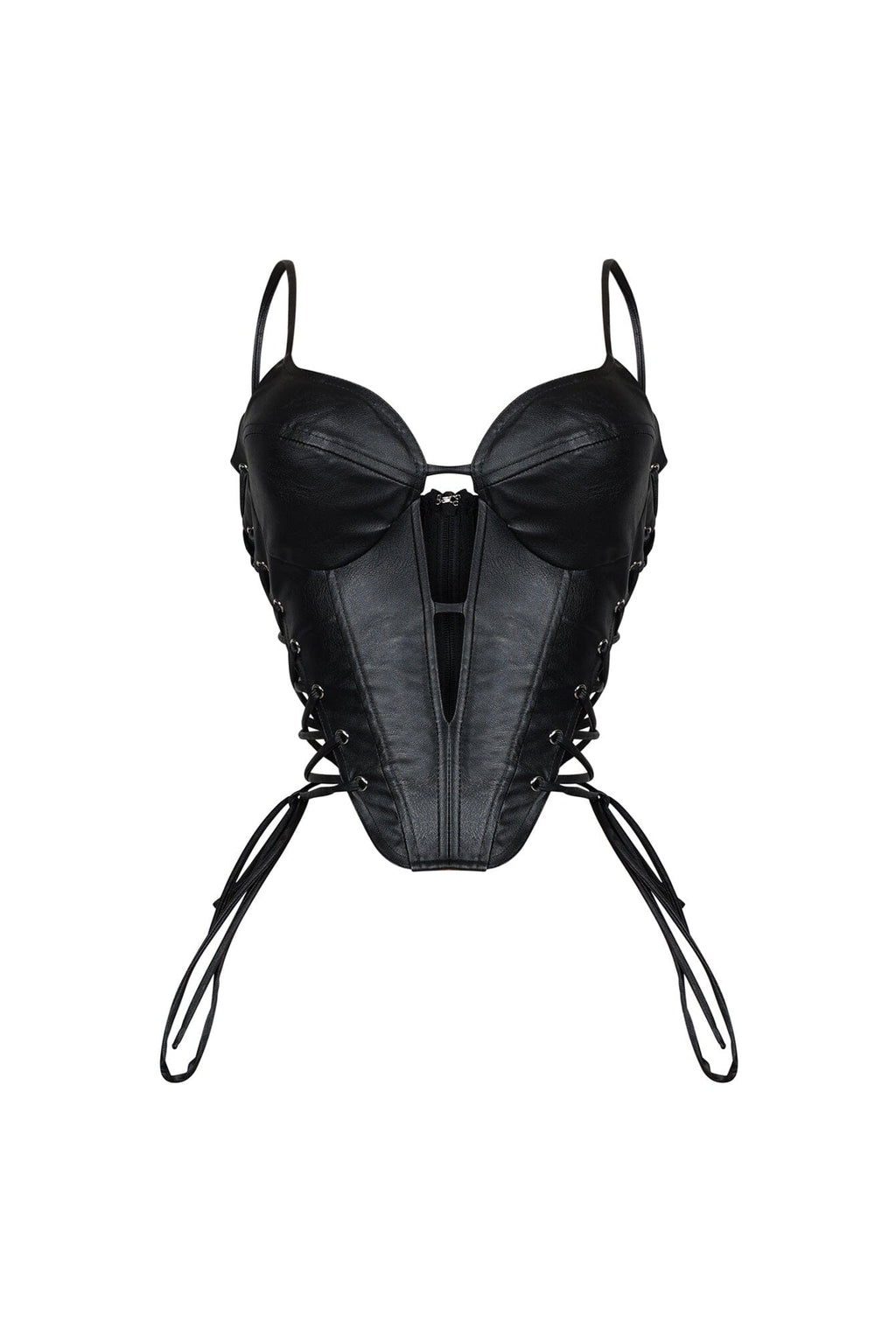 Isla Faux Leather Lace Up Bustier Top