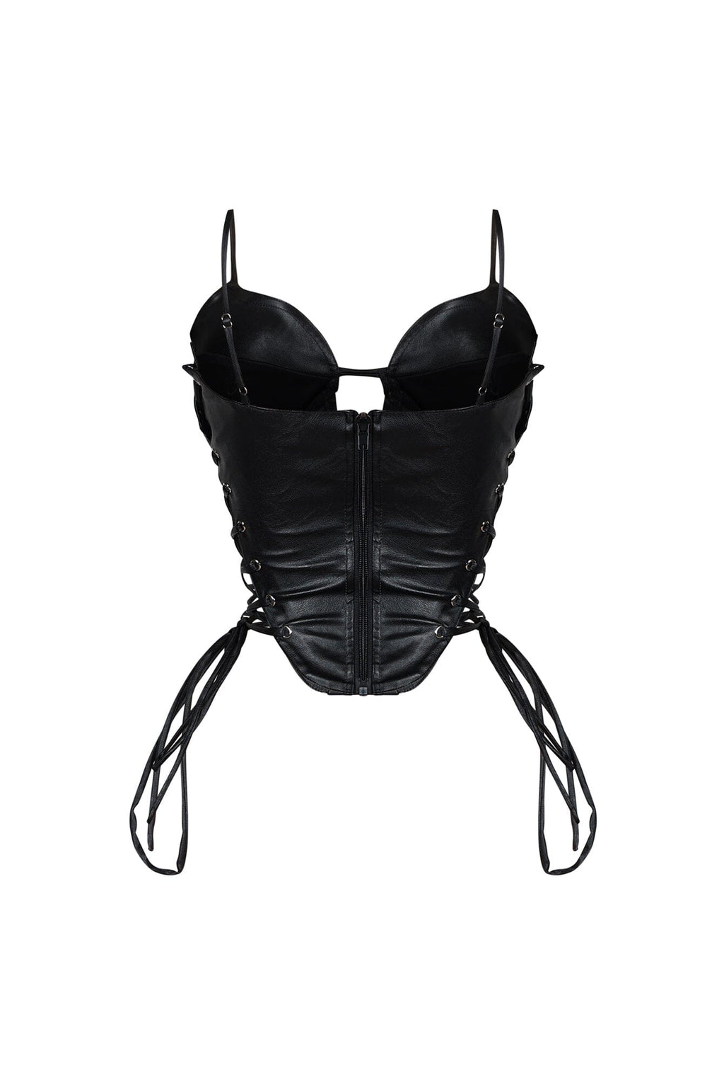 Isla Faux Leather Lace Up Bustier Top