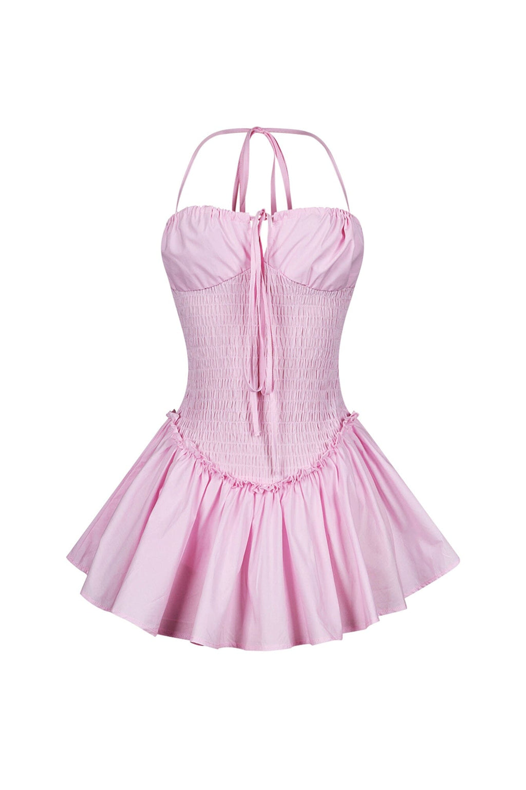 Norah Poplin Smocking Flare Mini Dress