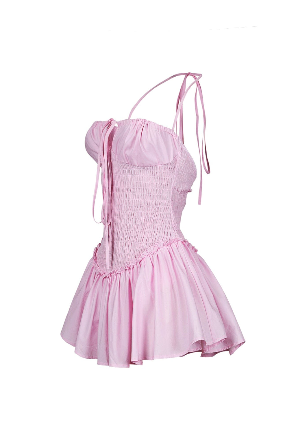 Norah Poplin Smocking Flare Mini Dress