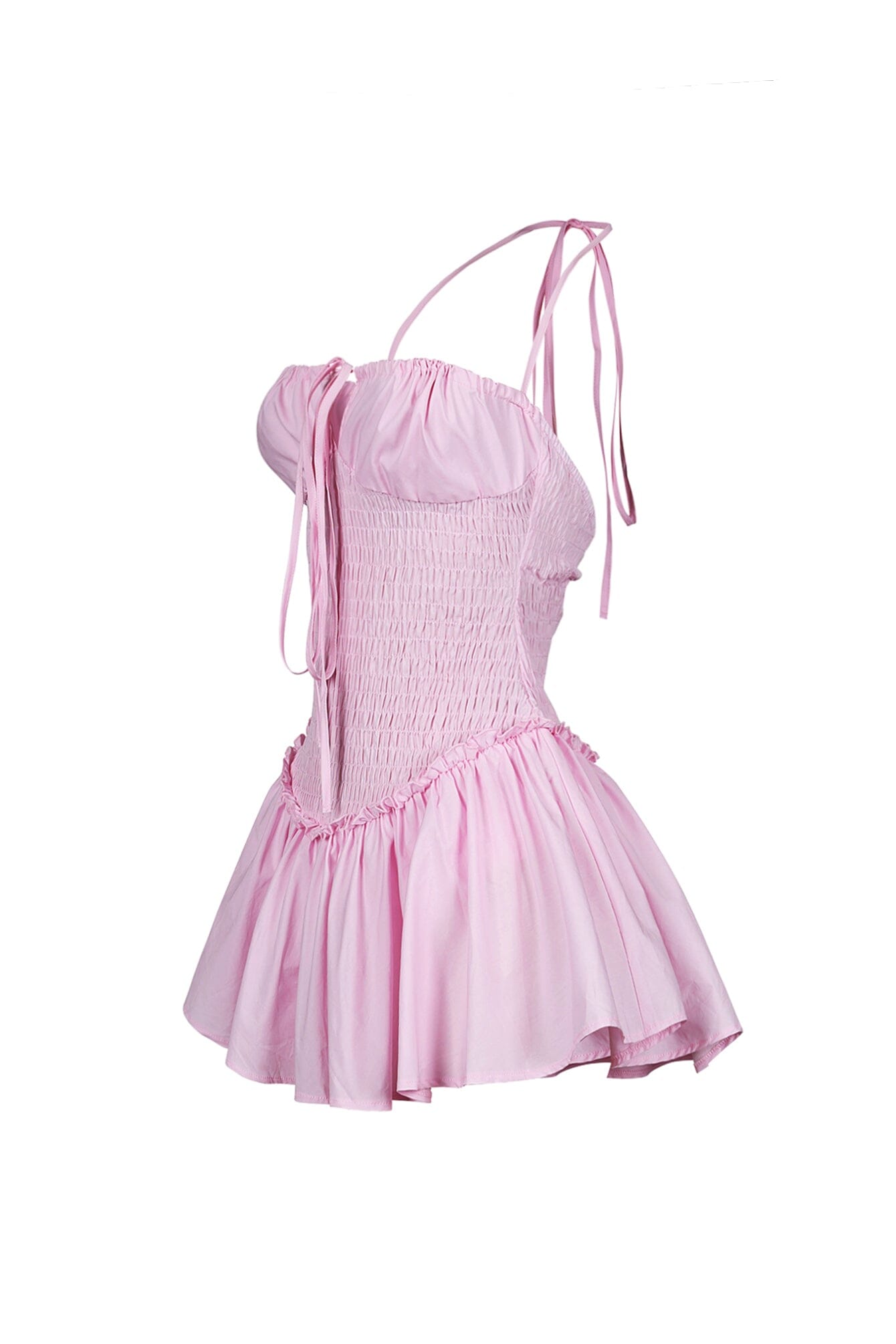 Norah Poplin Smocking Flare Mini Dress