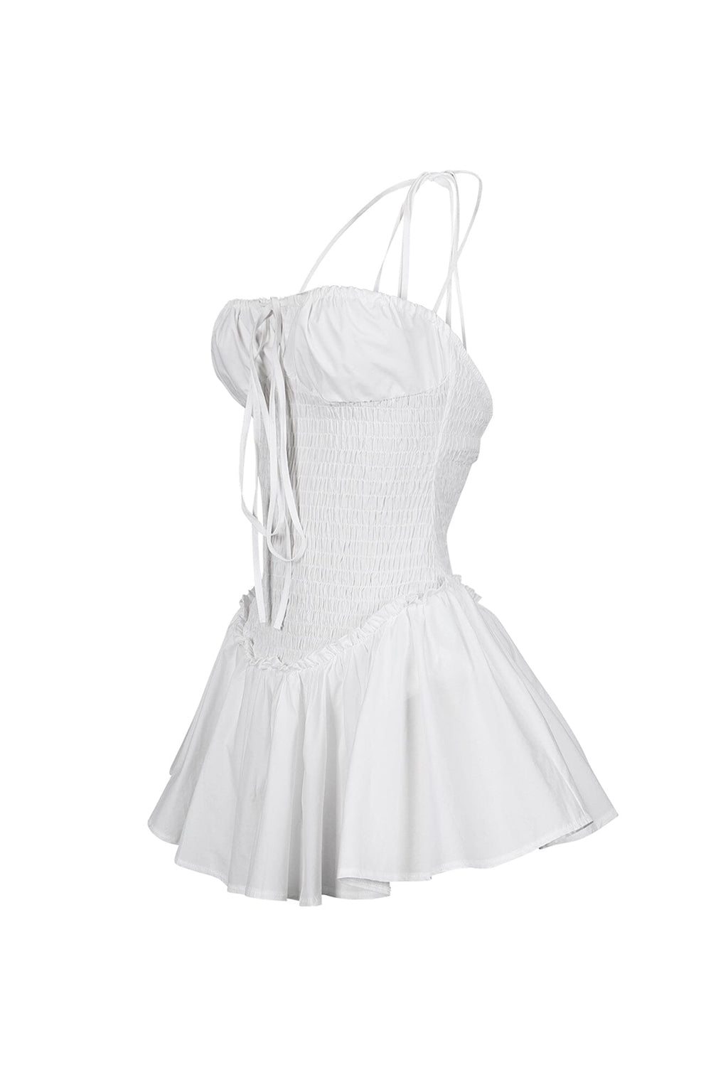 Norah Poplin Smocking Flare Mini Dress