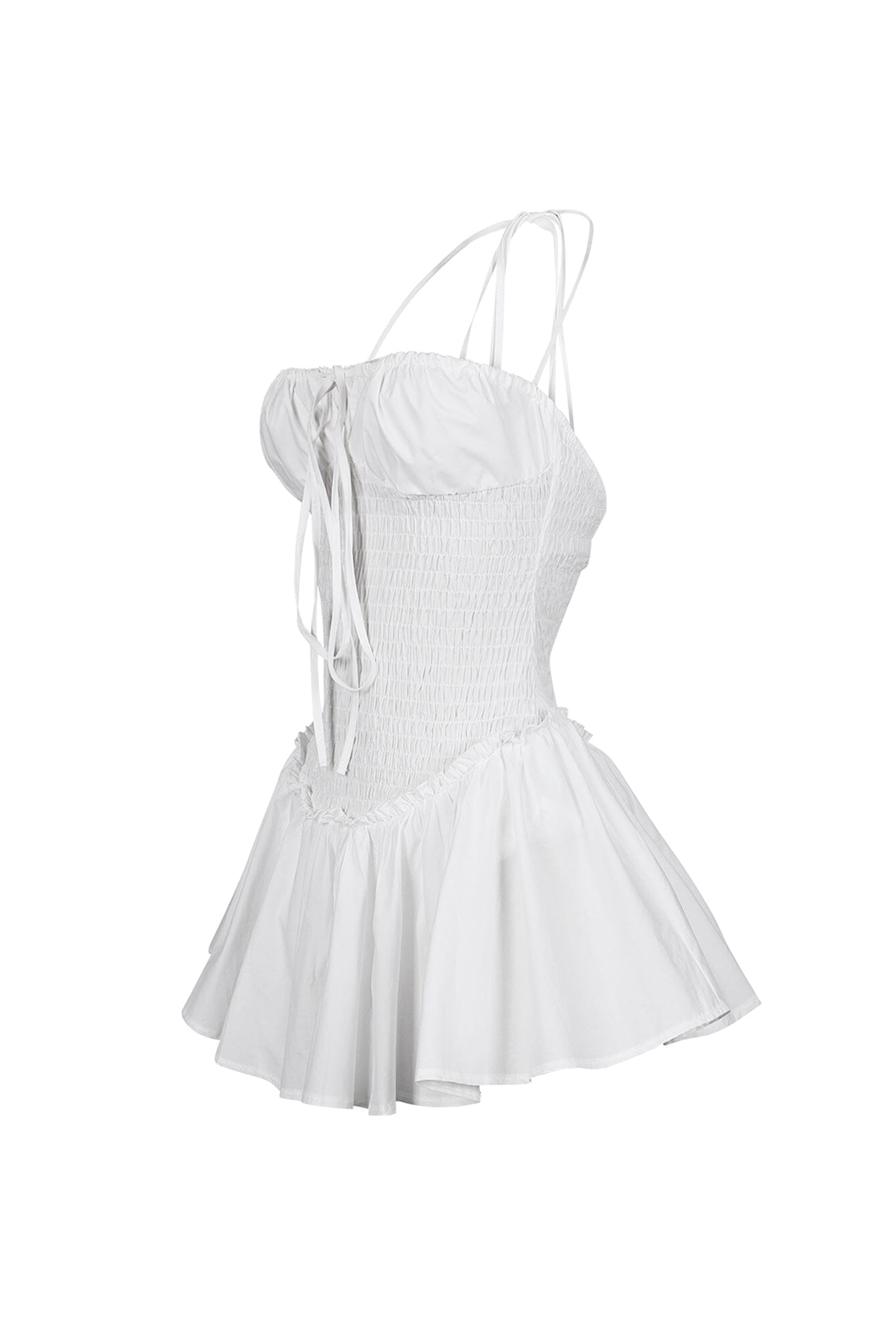 Norah Poplin Smocking Flare Mini Dress