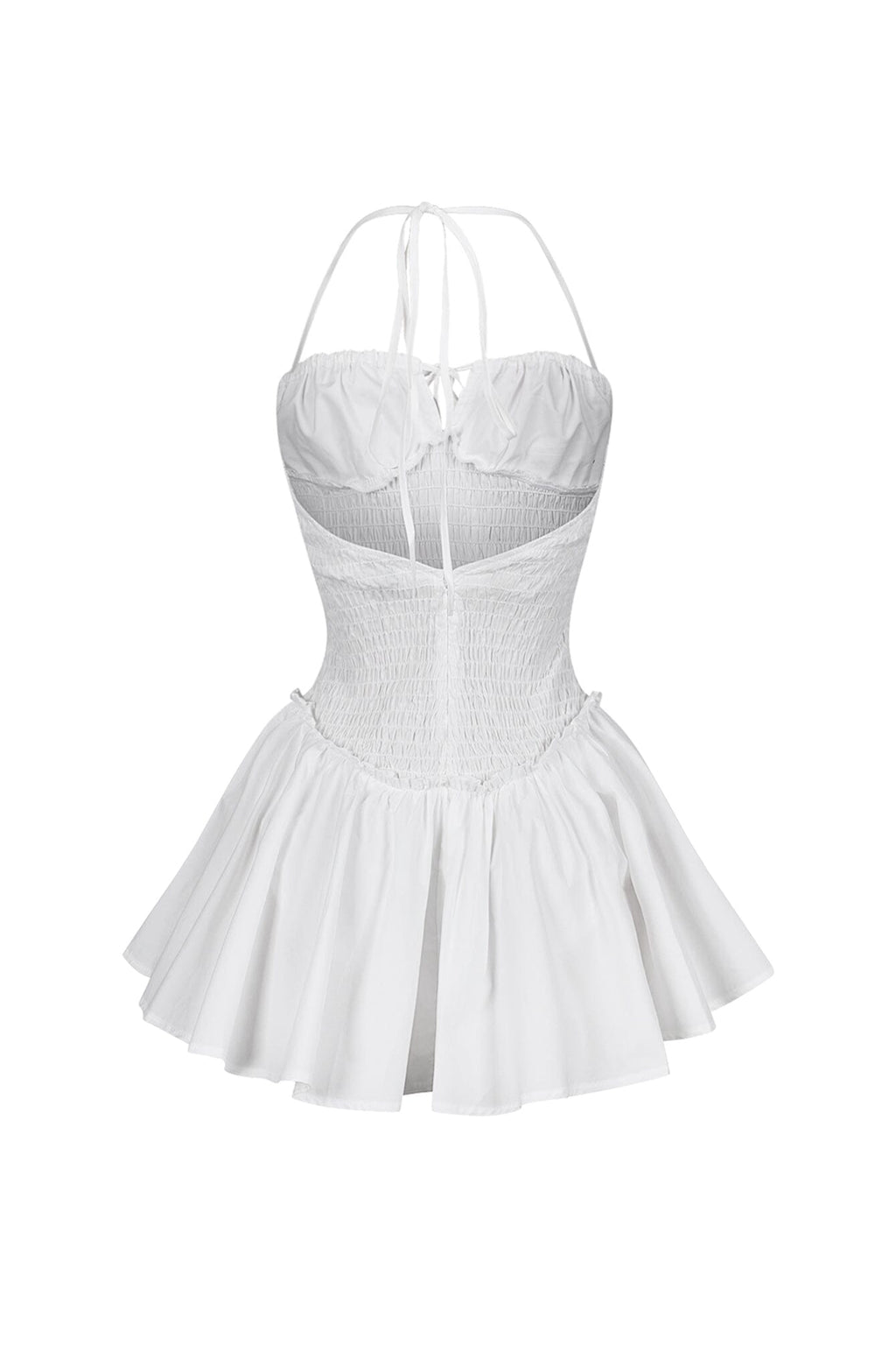 Norah Poplin Smocking Flare Mini Dress