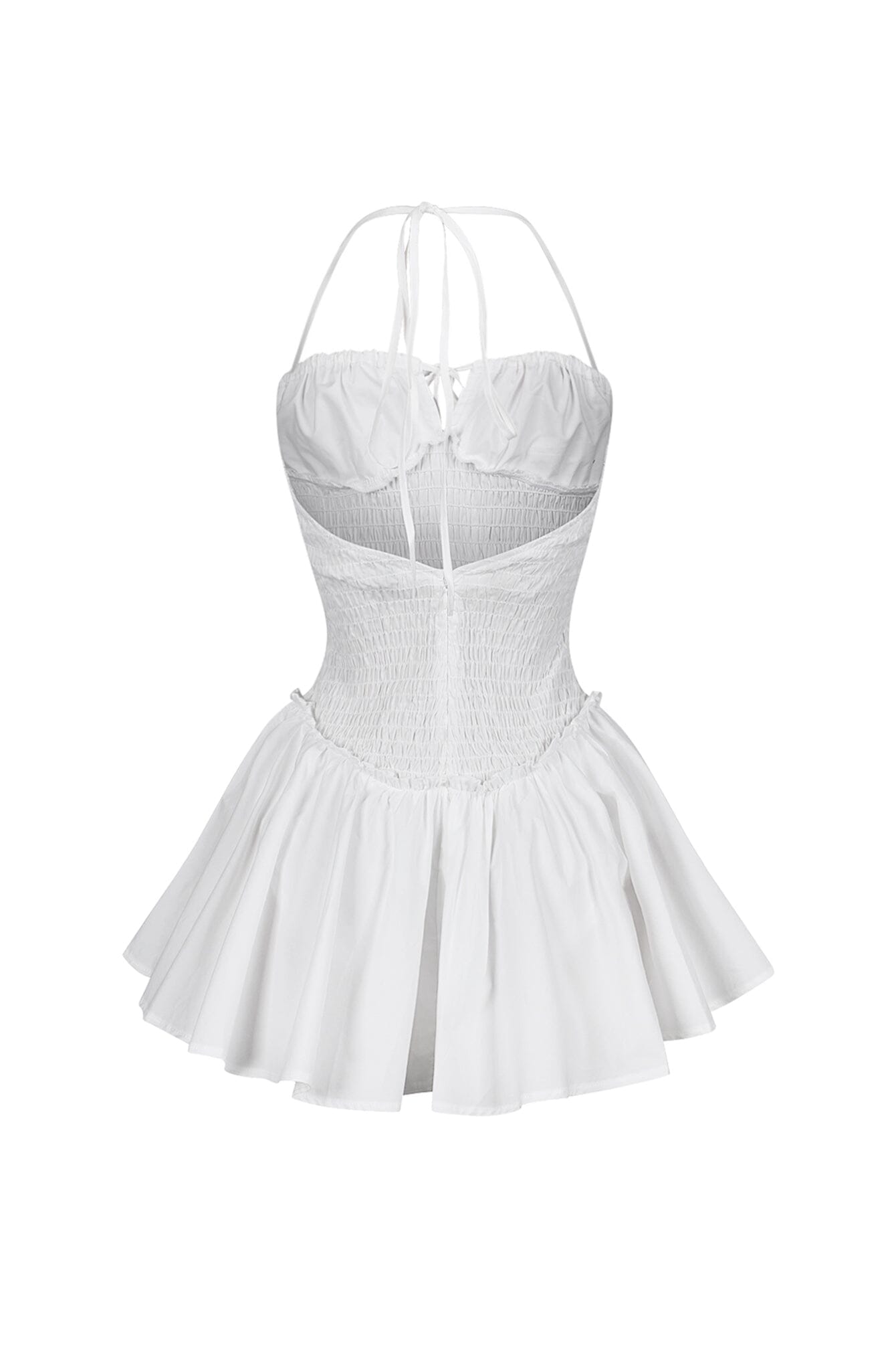 Norah Poplin Smocking Flare Mini Dress