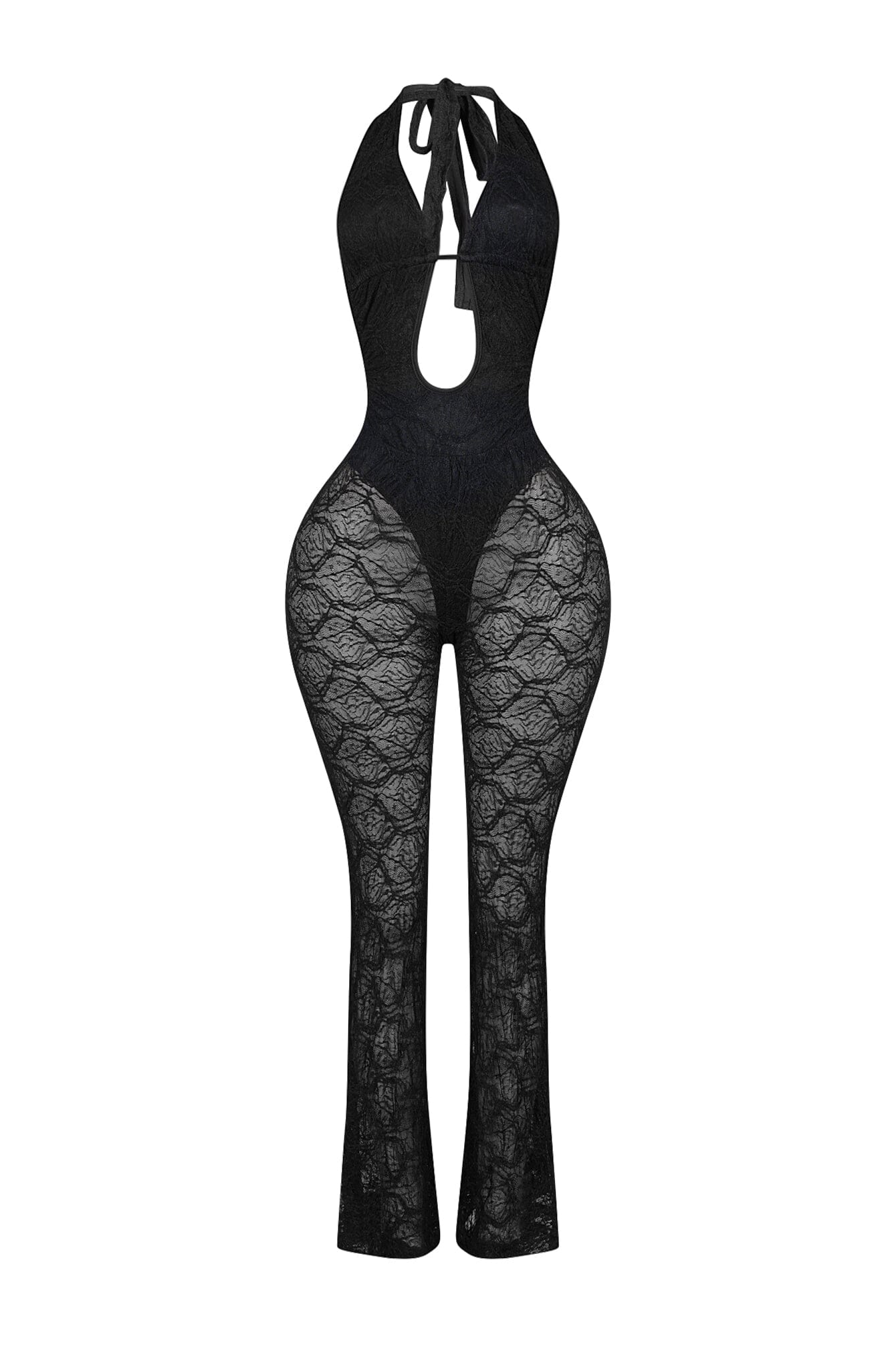 Laylin Halter Lace Cutout Jumpsuit