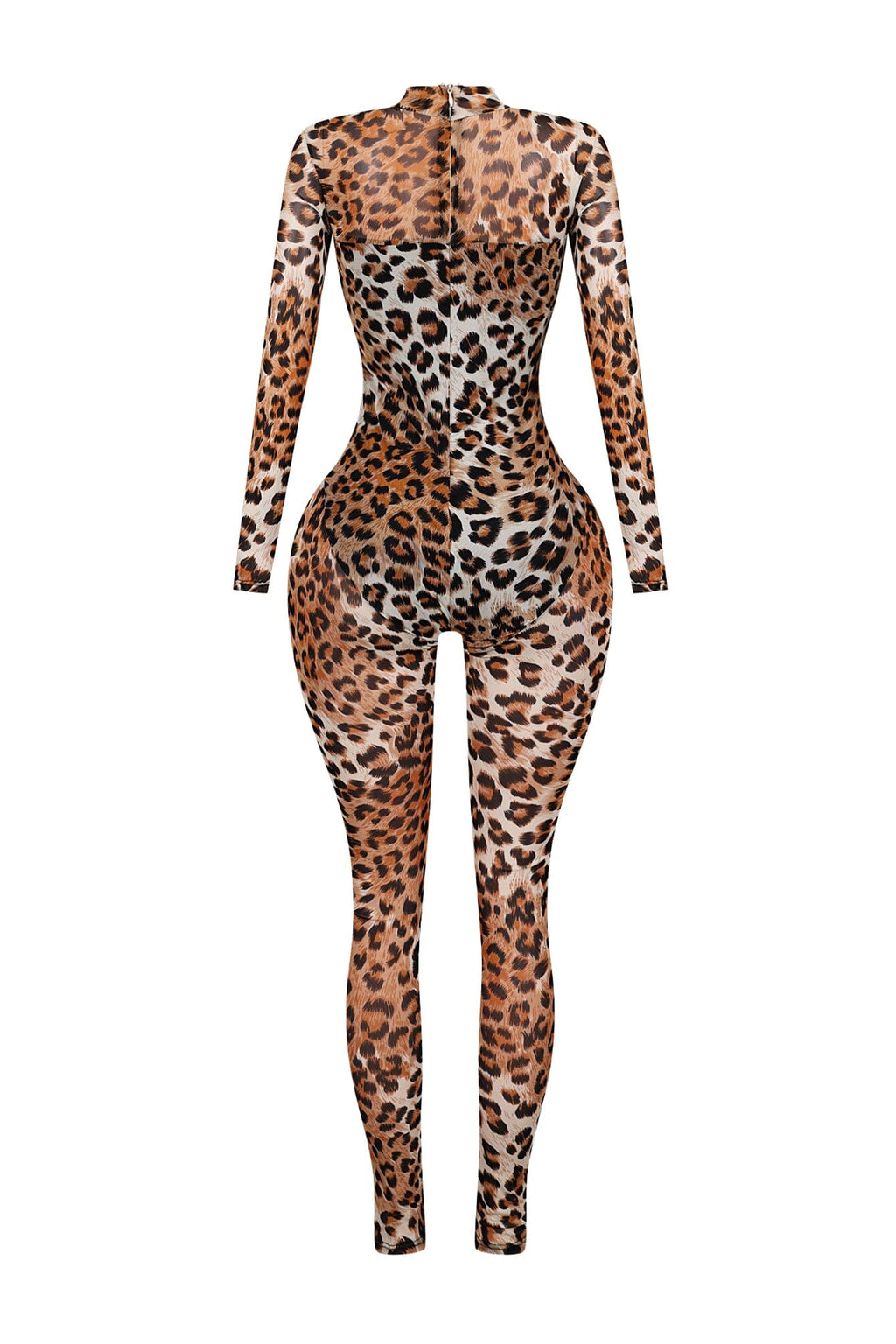 Brianne Mesh Leopard Jumpsuit