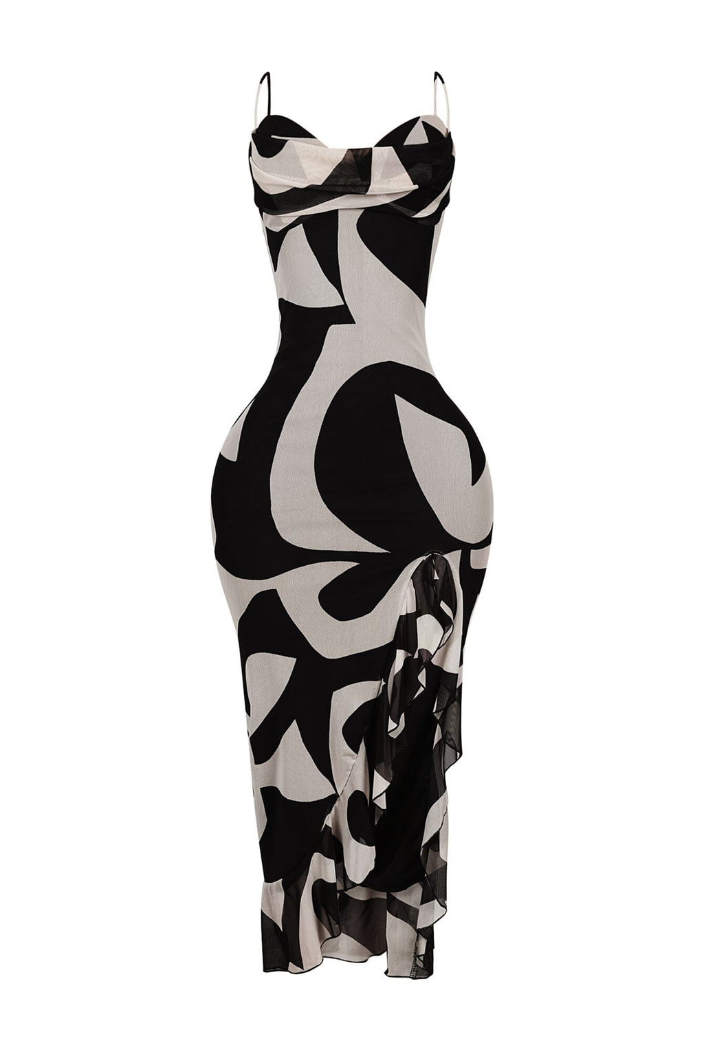 Jayden Mesh Print Padded Bustier Dress