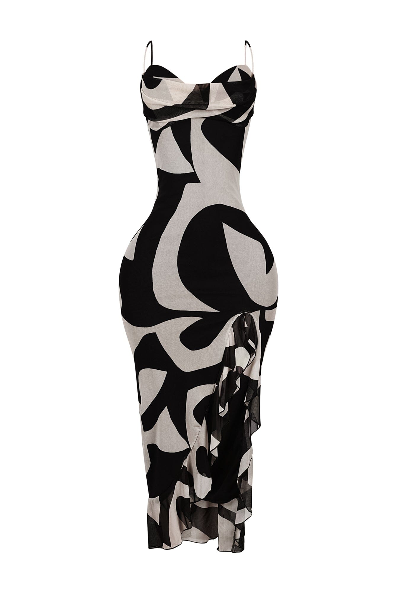 Jayden Mesh Print Padded Bustier Dress