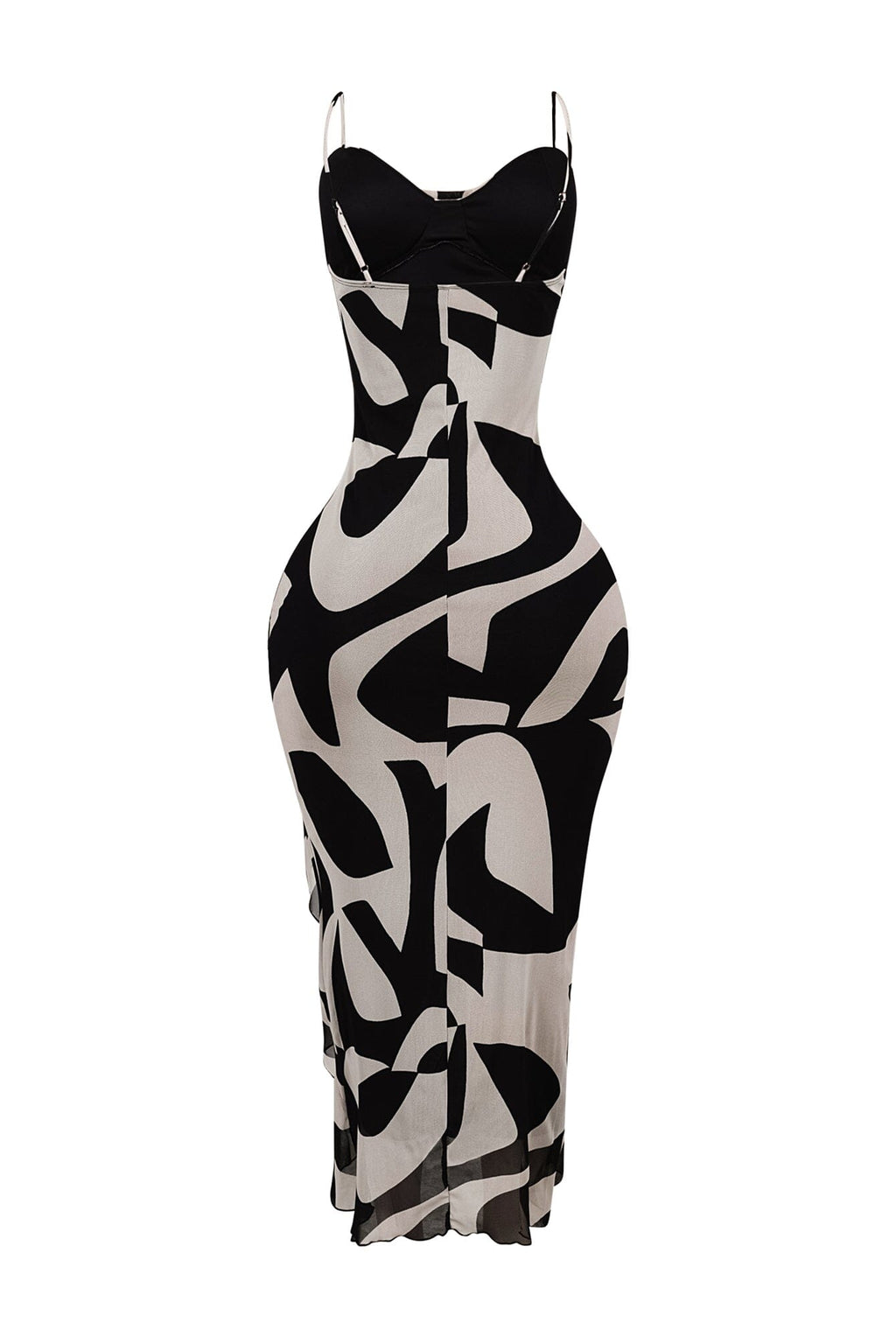 Jayden Mesh Print Padded Bustier Dress