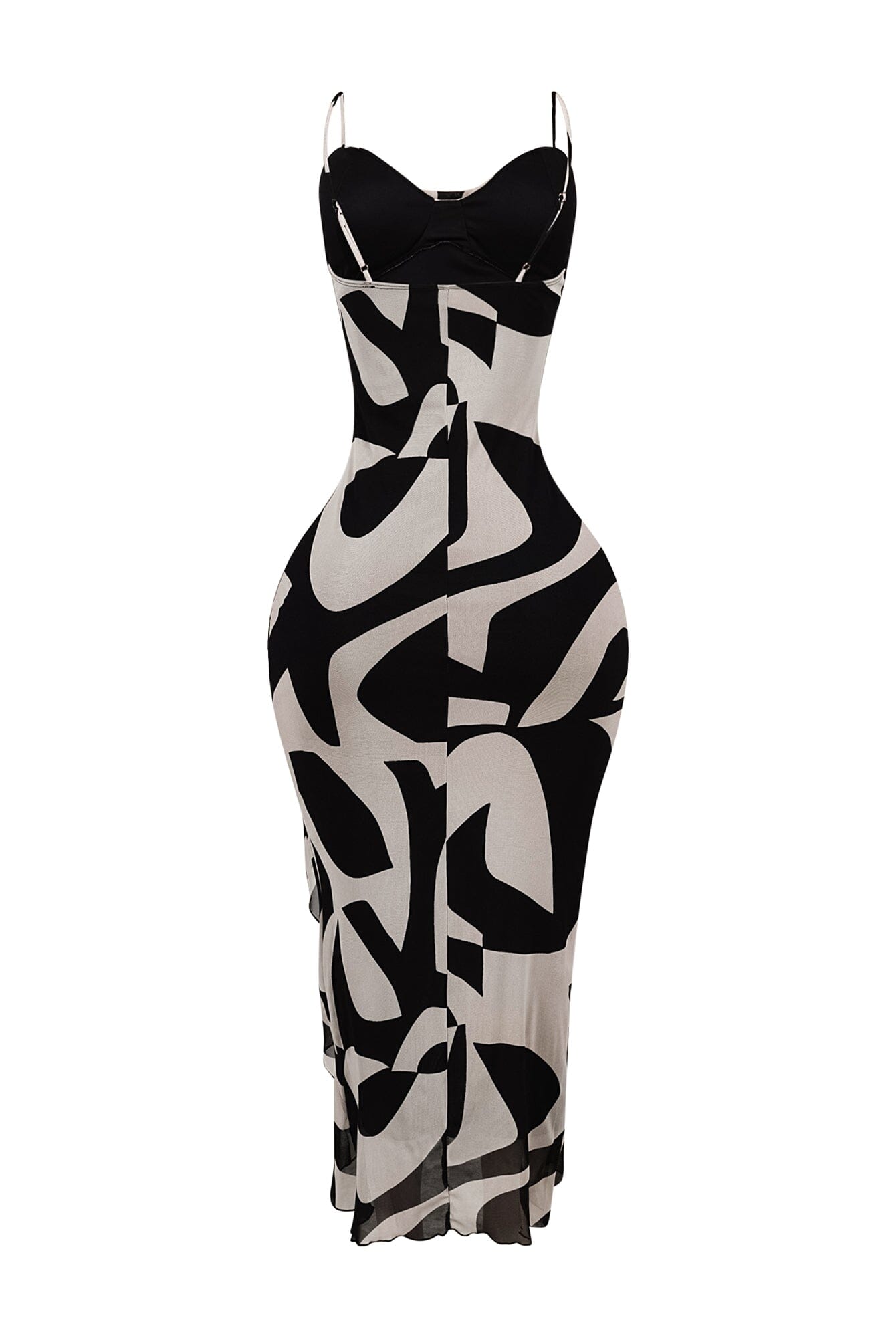 Jayden Mesh Print Padded Bustier Dress