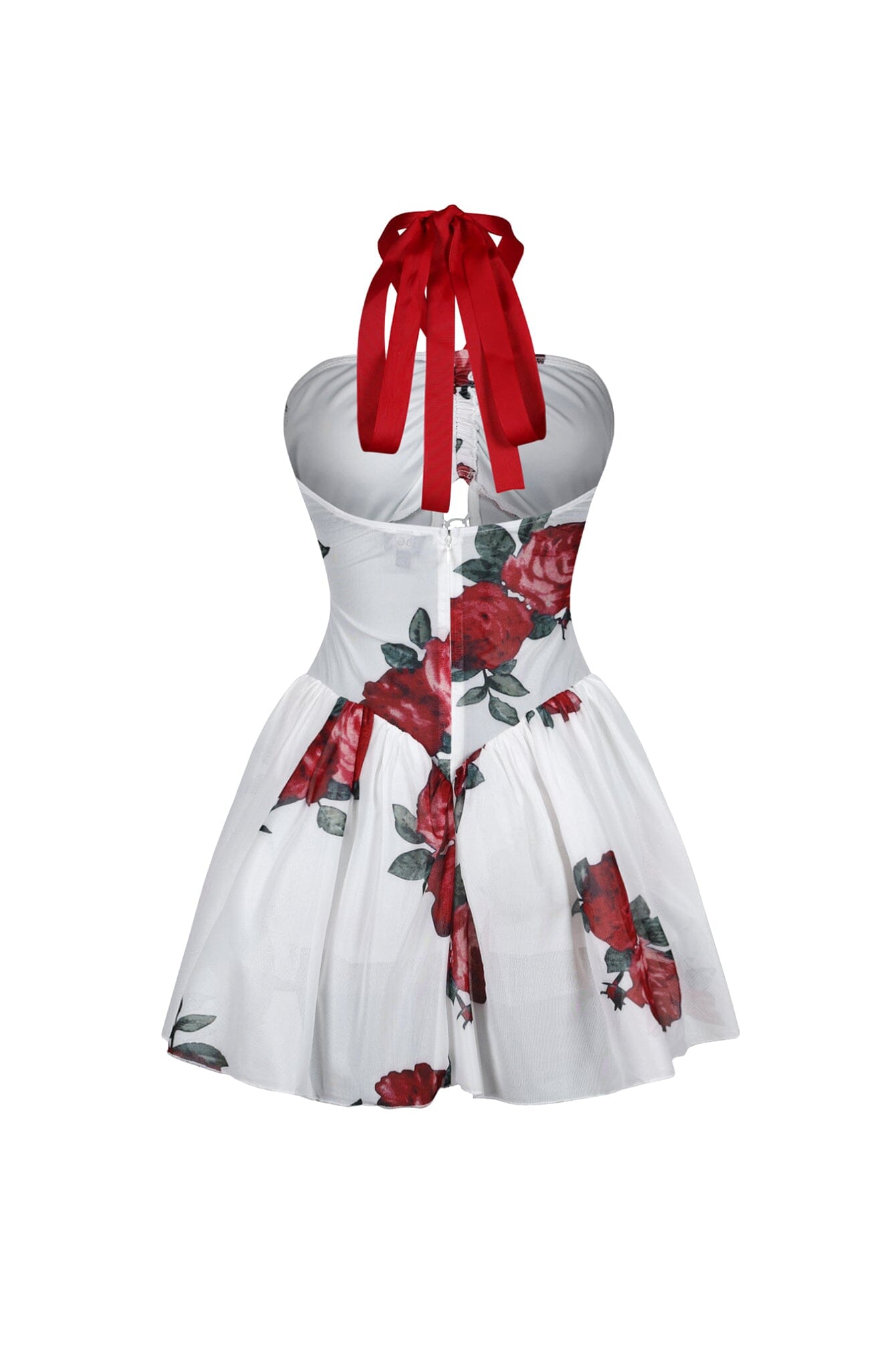 Cassandra Floral Halter Flare Mini Dress