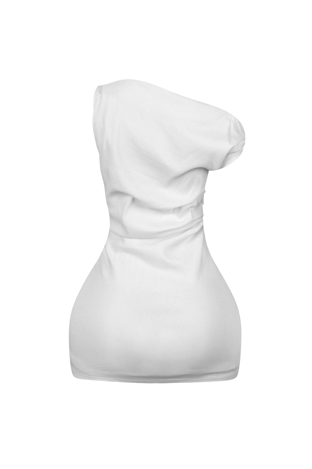 Carmina Asymmetric Off Shoulder Mini Dress