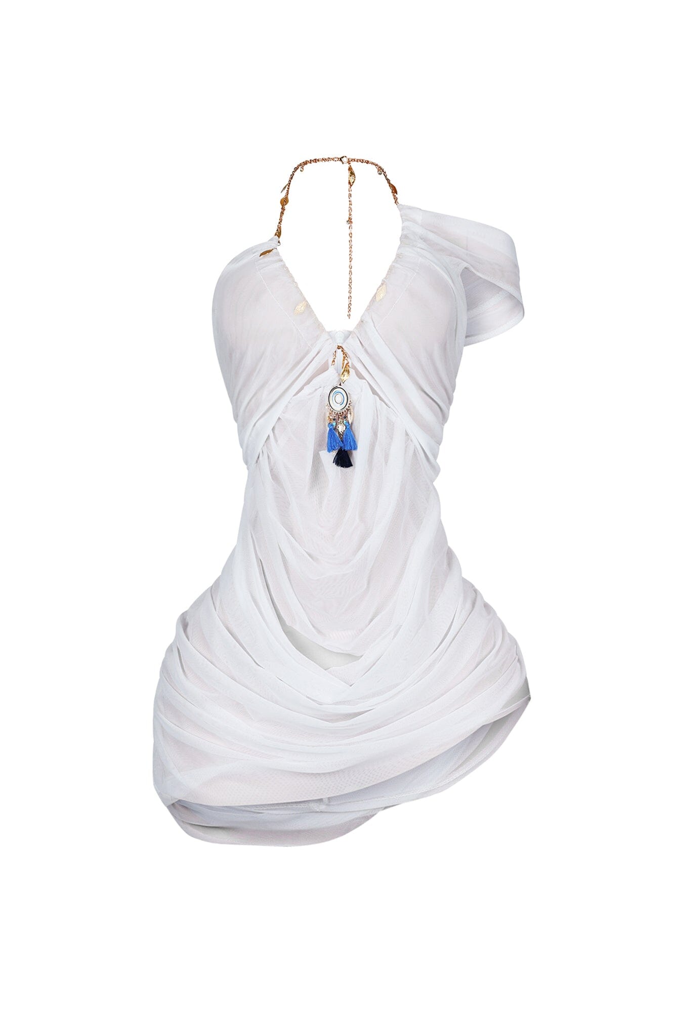 Stay Longer Mesh Halter Mini Dress