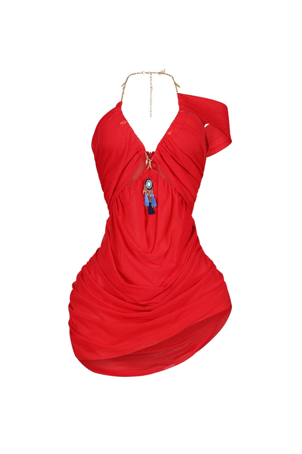 Stay Longer Mesh Halter Mini Dress