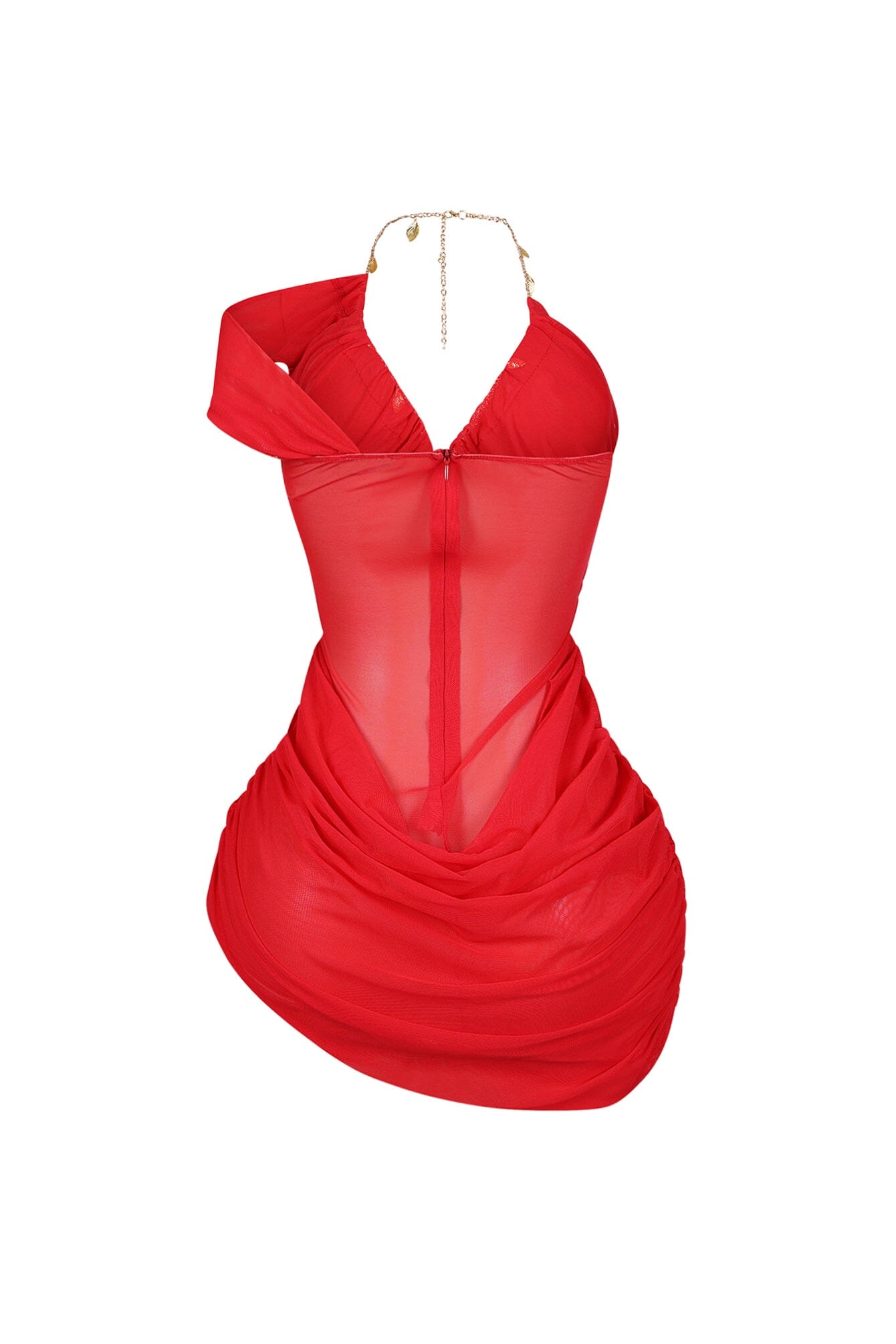 Stay Longer Mesh Halter Mini Dress