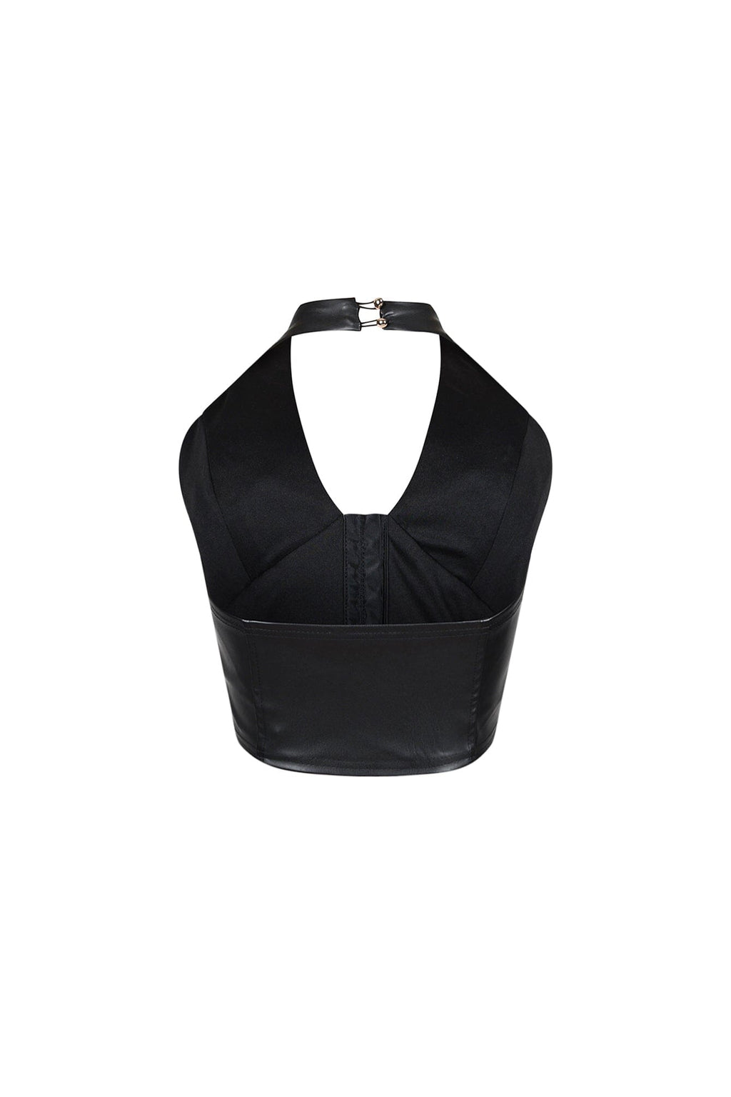 Emerson Faux Leather Halter Corset Top