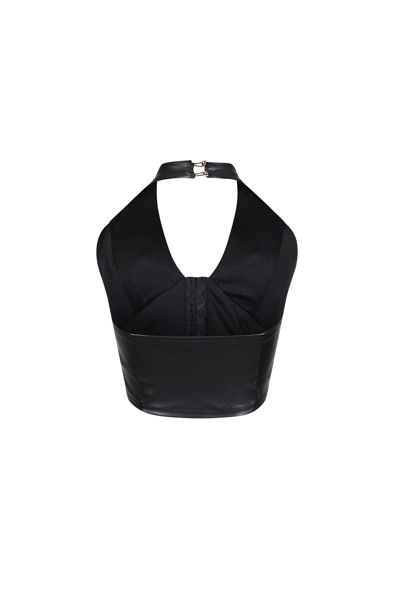 Emerson Faux Leather Halter Corset Top