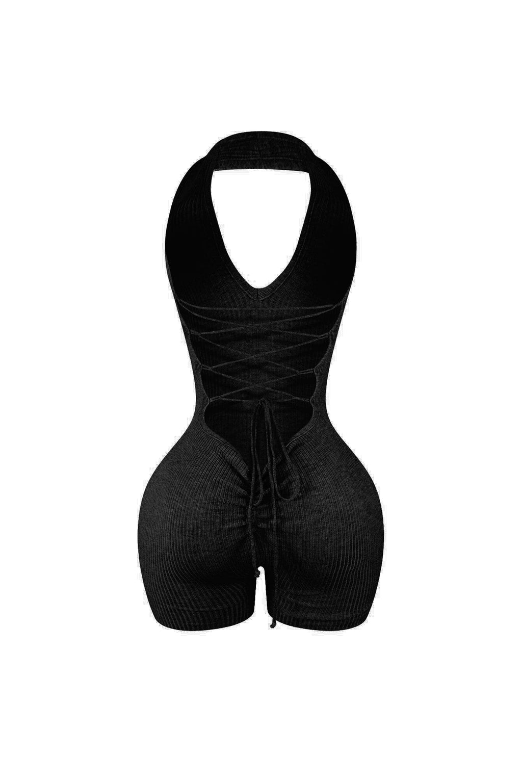 Heading Up Halter Ribbed Knit Romper