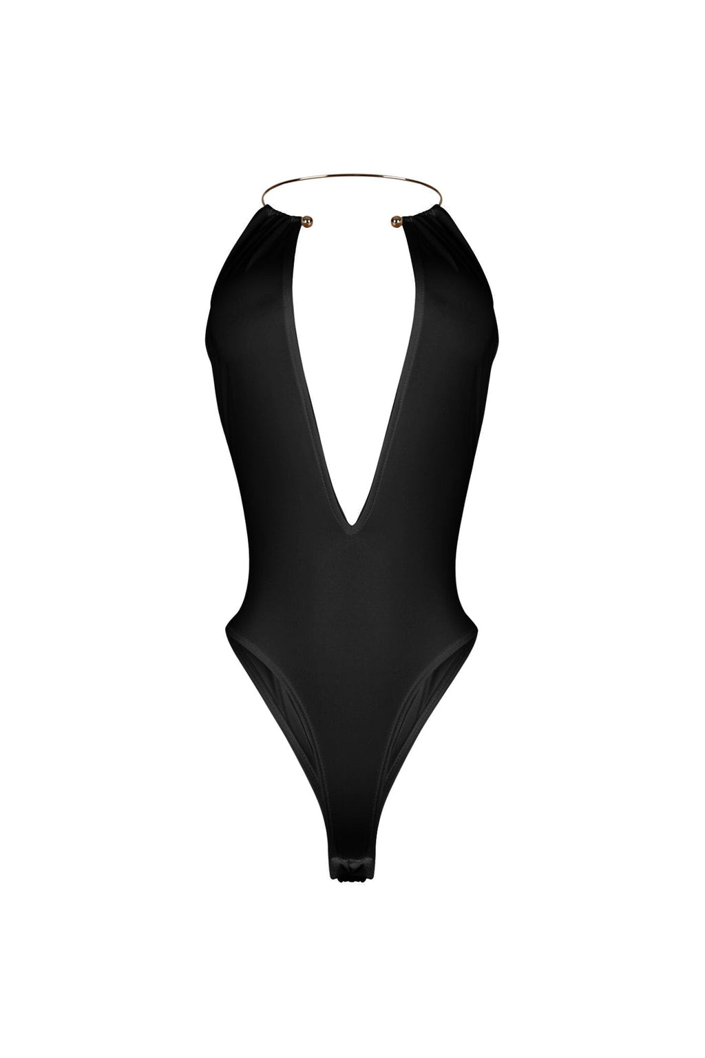 Nico Gold Choker Deep V Bodysuit