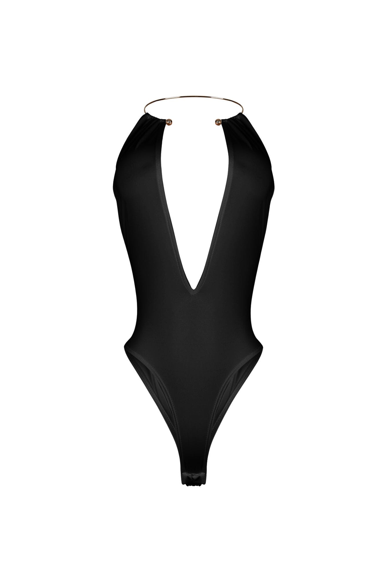 Nico Gold Choker Deep V Bodysuit