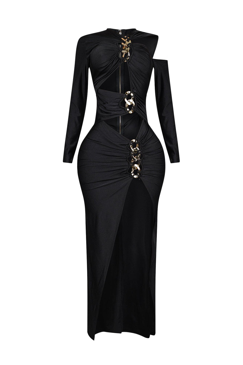 Montana Nylon Metal Chain Maxi Dress