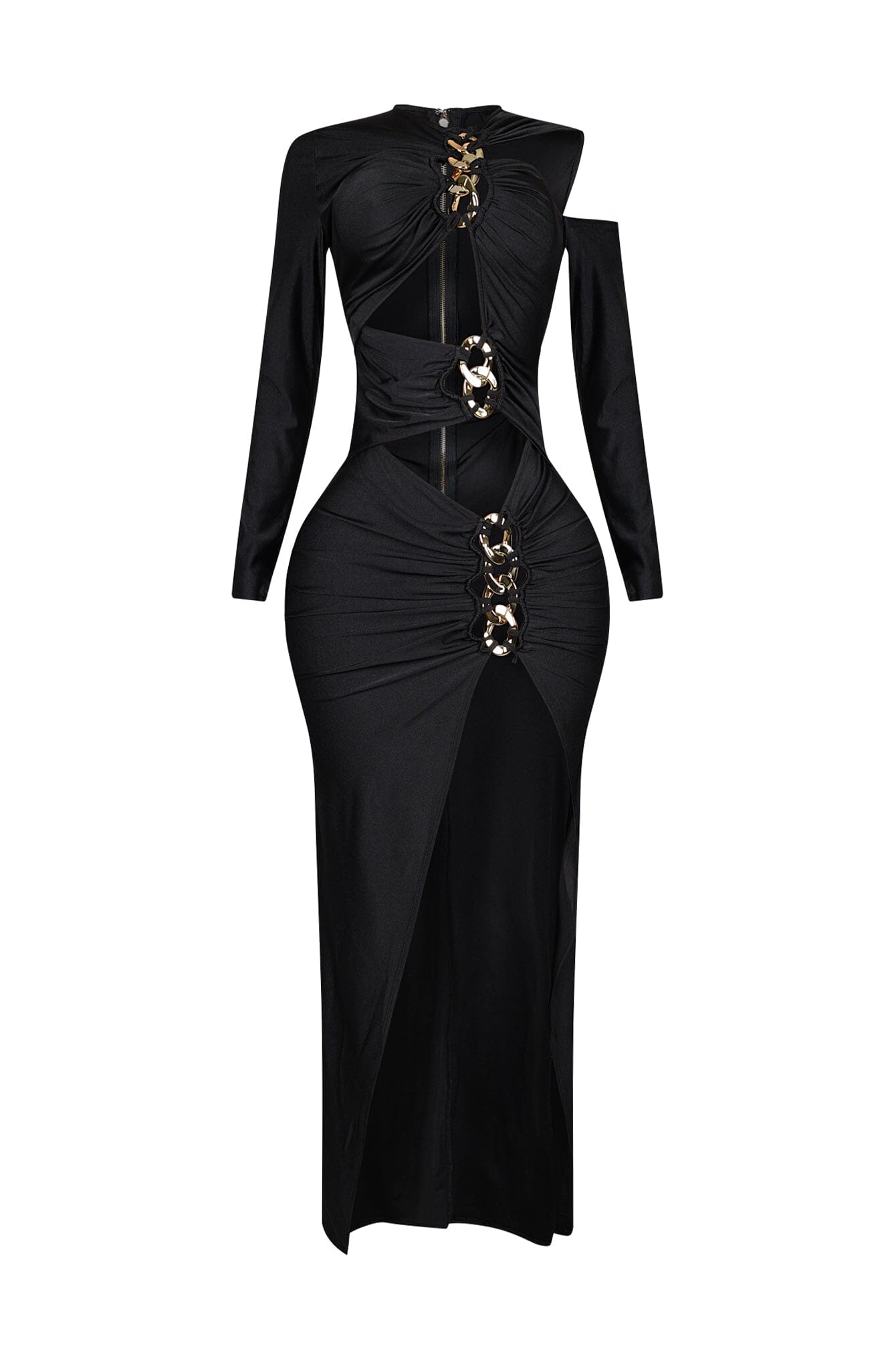 Montana Nylon Metal Chain Maxi Dress