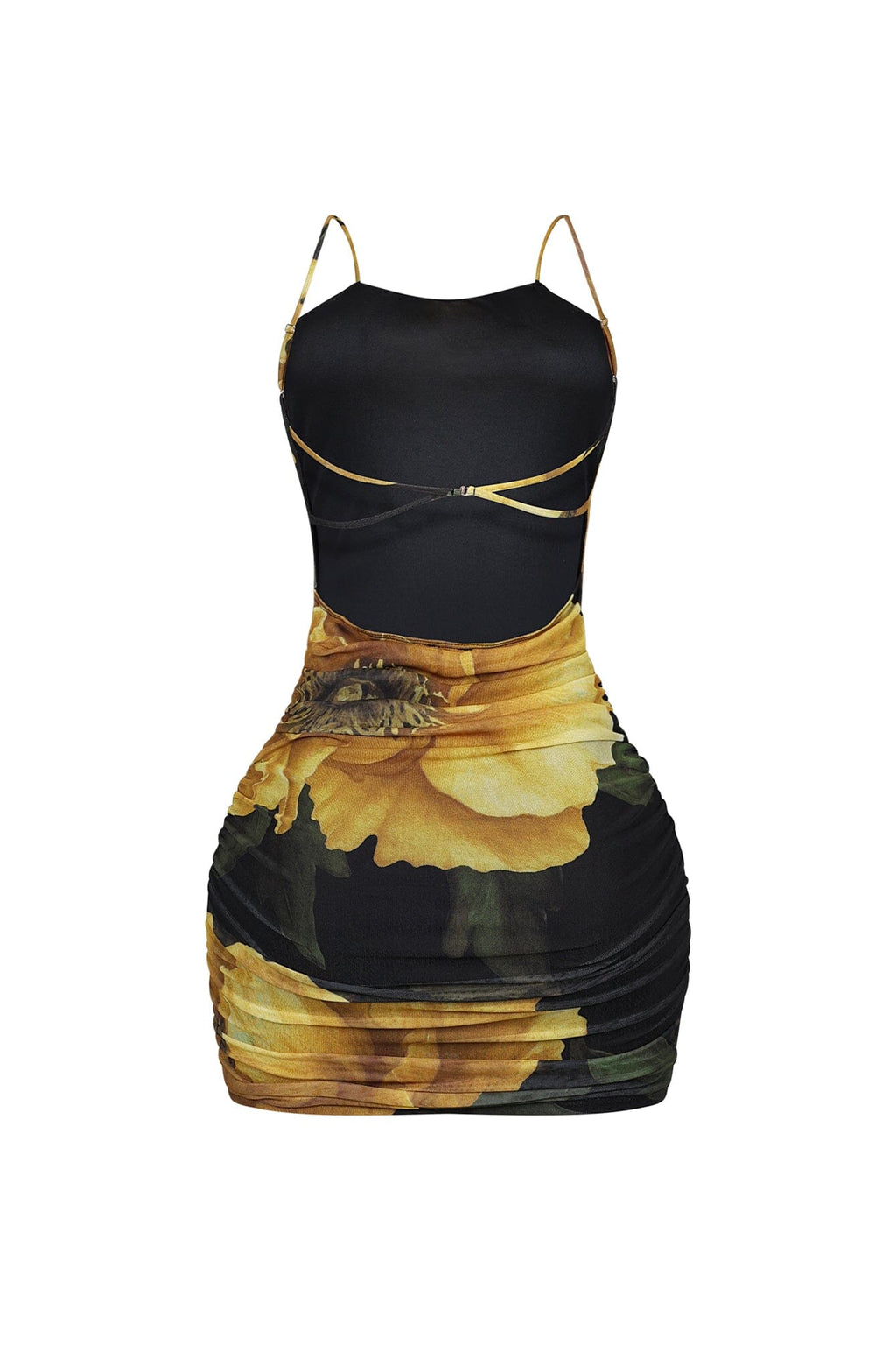 Luciana Mesh Floral Print Mini Dress