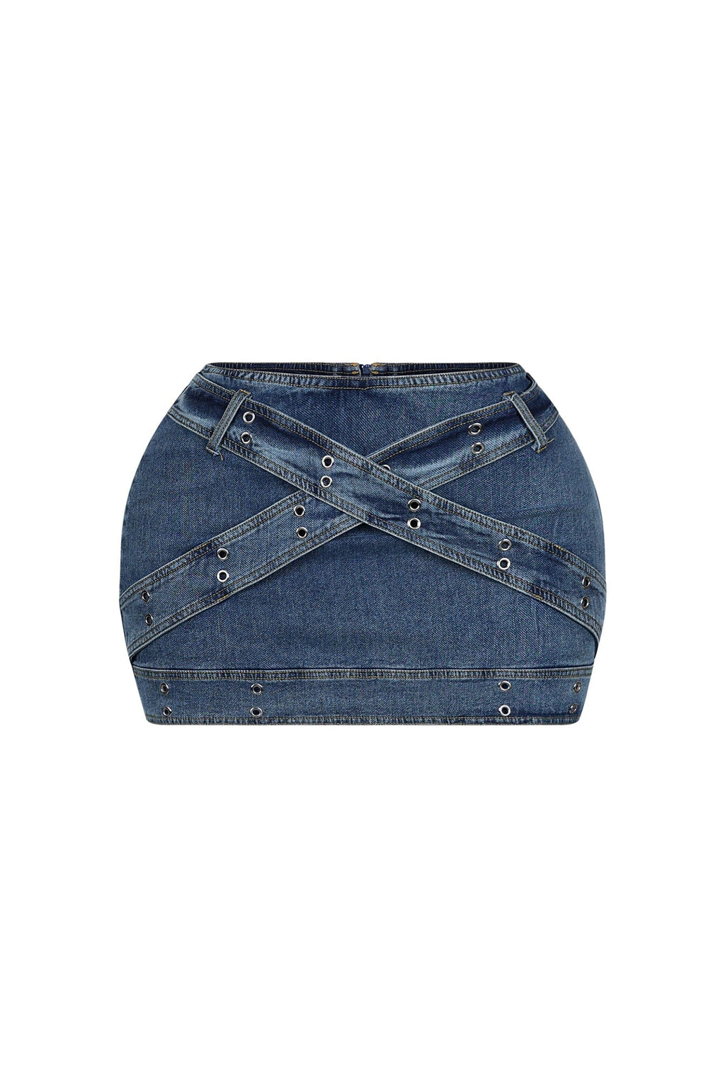 Phatima Belted Denim Mini Skirt