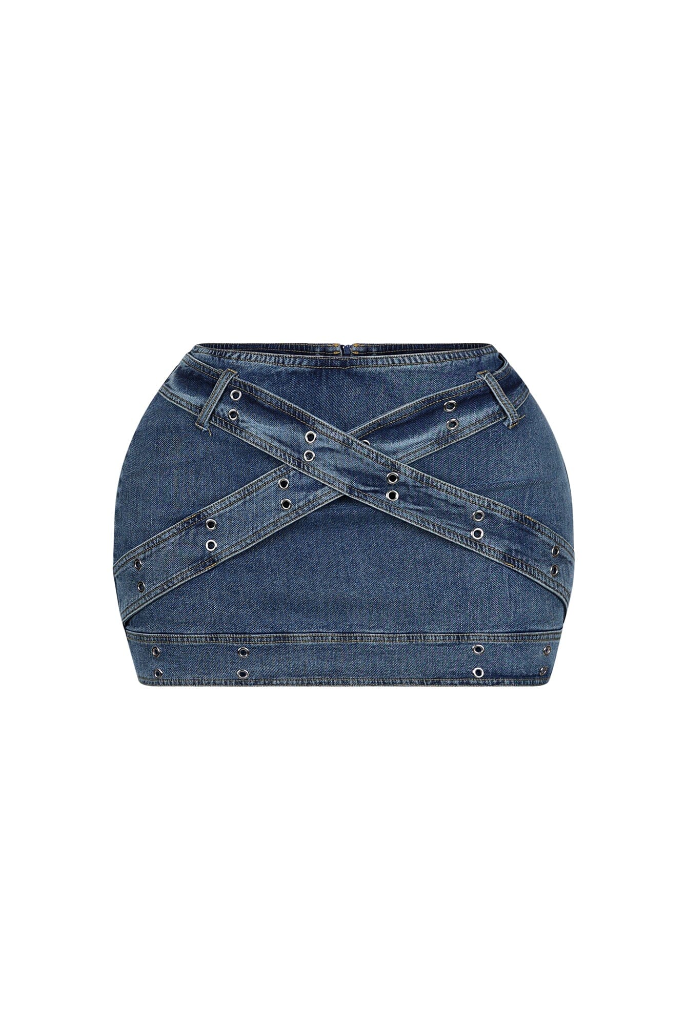 Phatima Belted Denim Mini Skirt