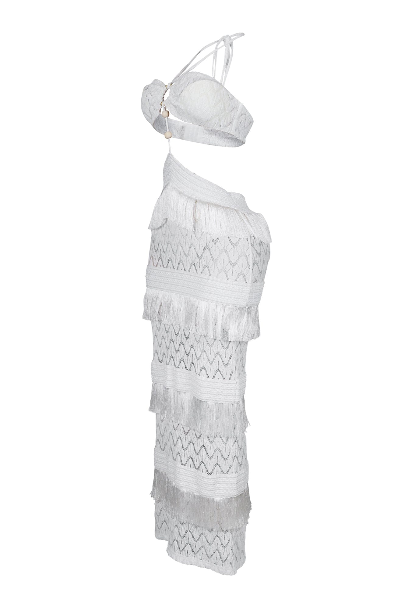 Mariah Halter Corset Fringe Maxi Dress