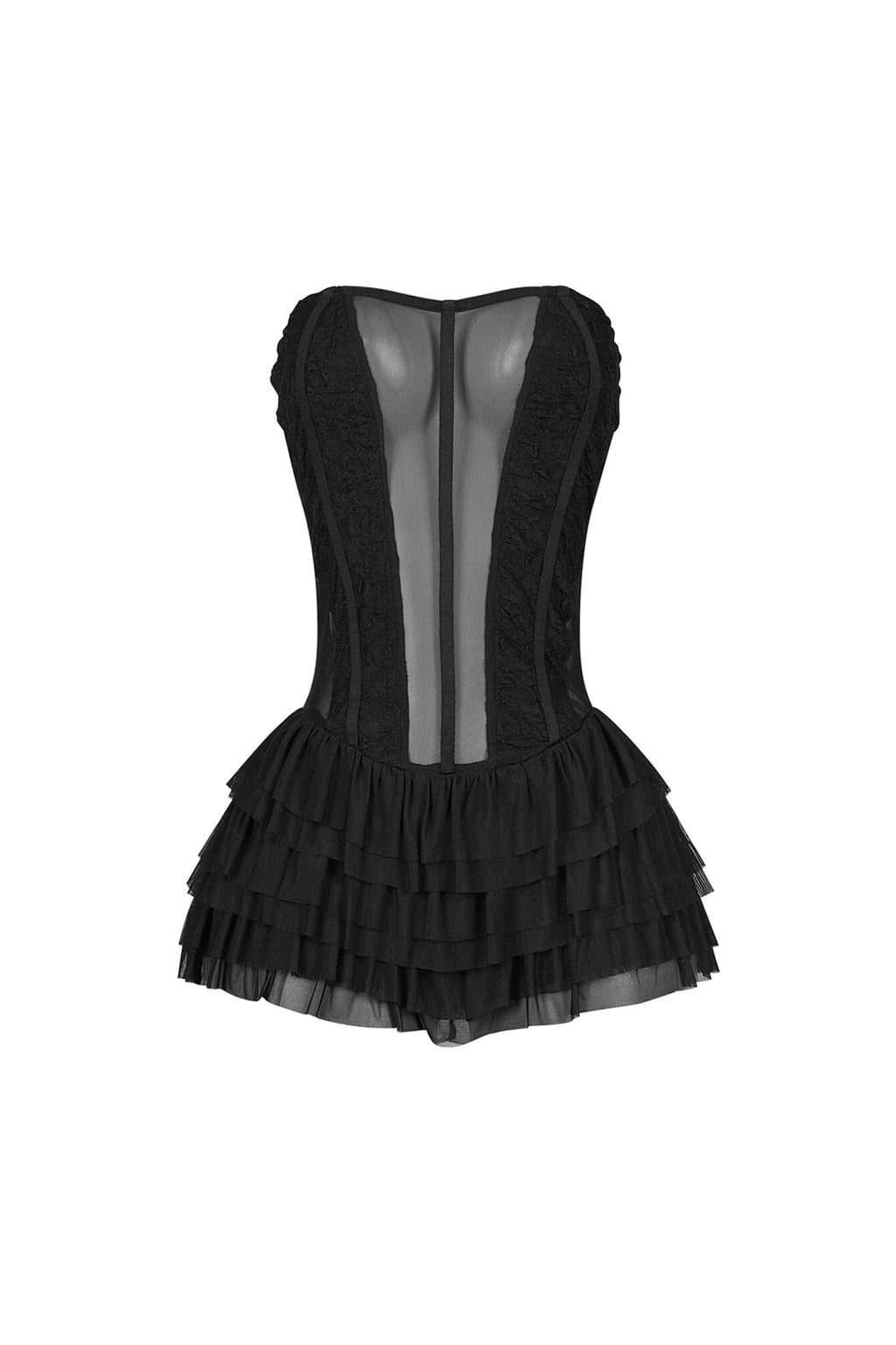 Rory Mesh Tube Lace Corset Mini Dress