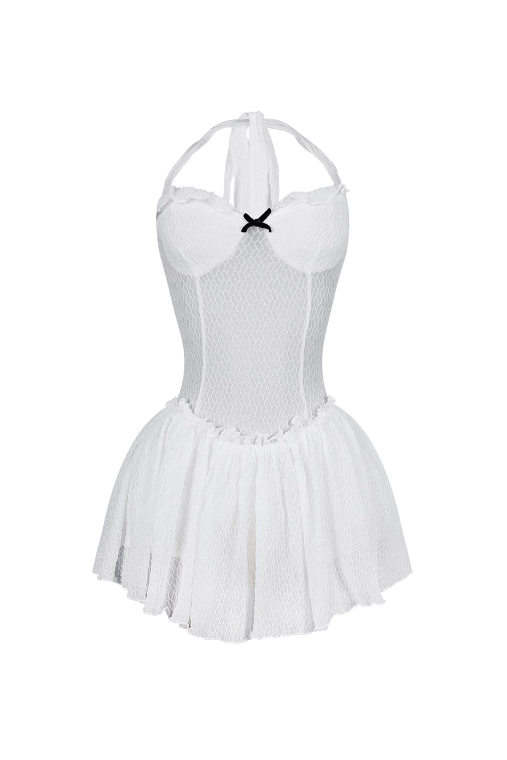 Selah Lace Halter Mini Dress With Bow