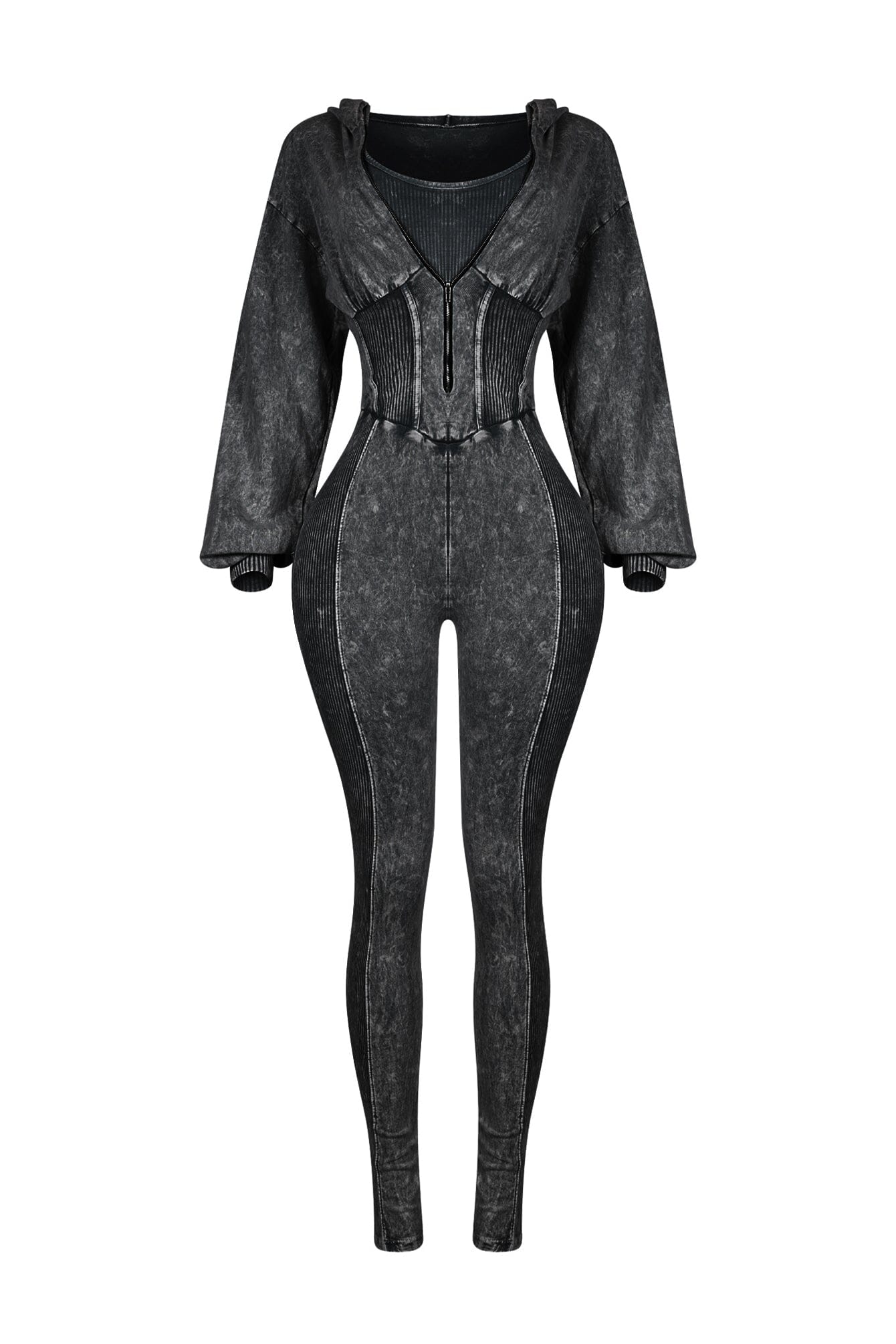 Margaret Mineral Washed Zipper Jumpsuit