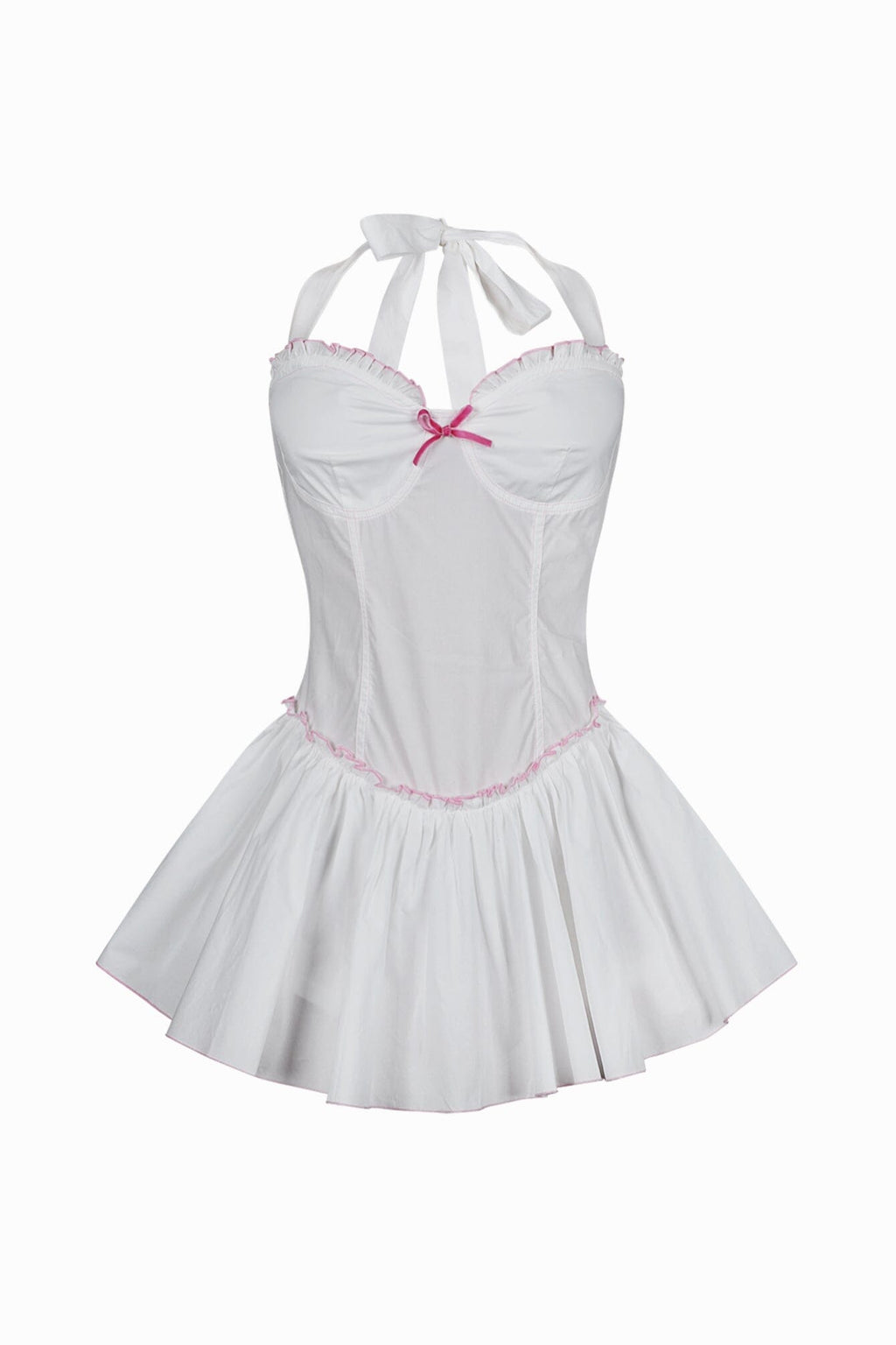 Trinity Poplin Halter Flare Mini Dress